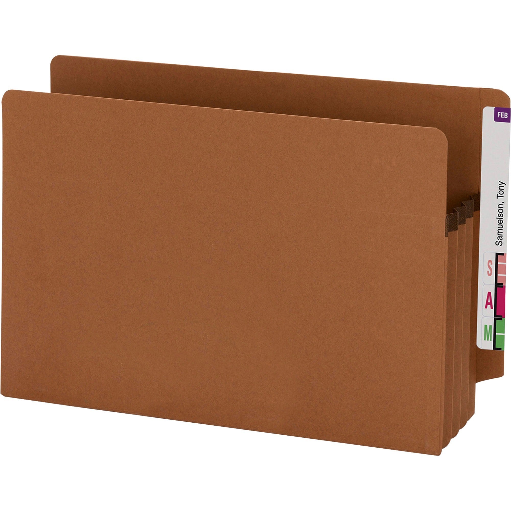 Smead Straight Tab Cut Legal Recycled File Pocket - 8 1/2" x 14" - 3 1/2" Expansion - Redrope - Redrope - 100% Recycled - 25 / Box -