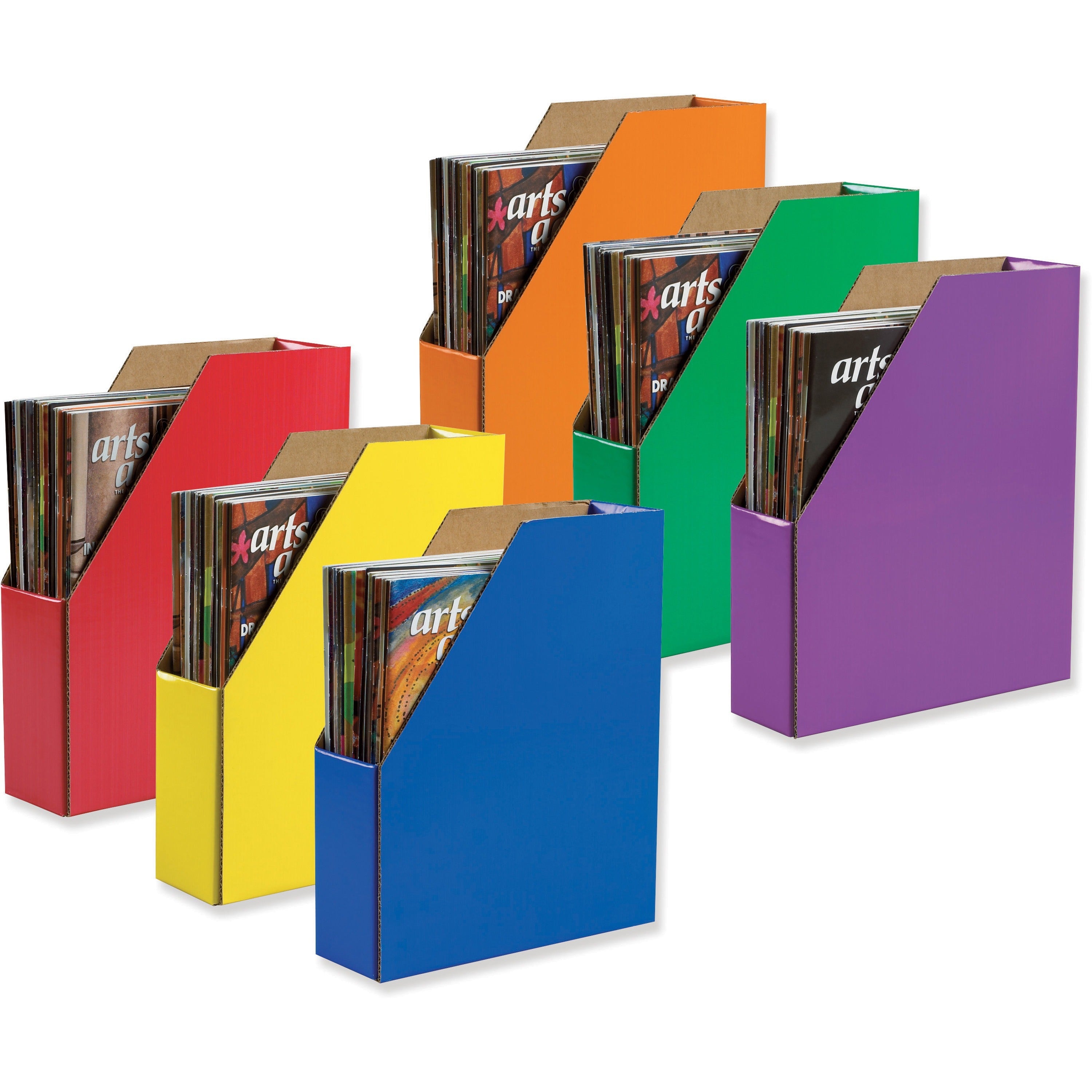Classroom Keepers Magazine Holders - Assorted - Cardboard - 6 / Pack -