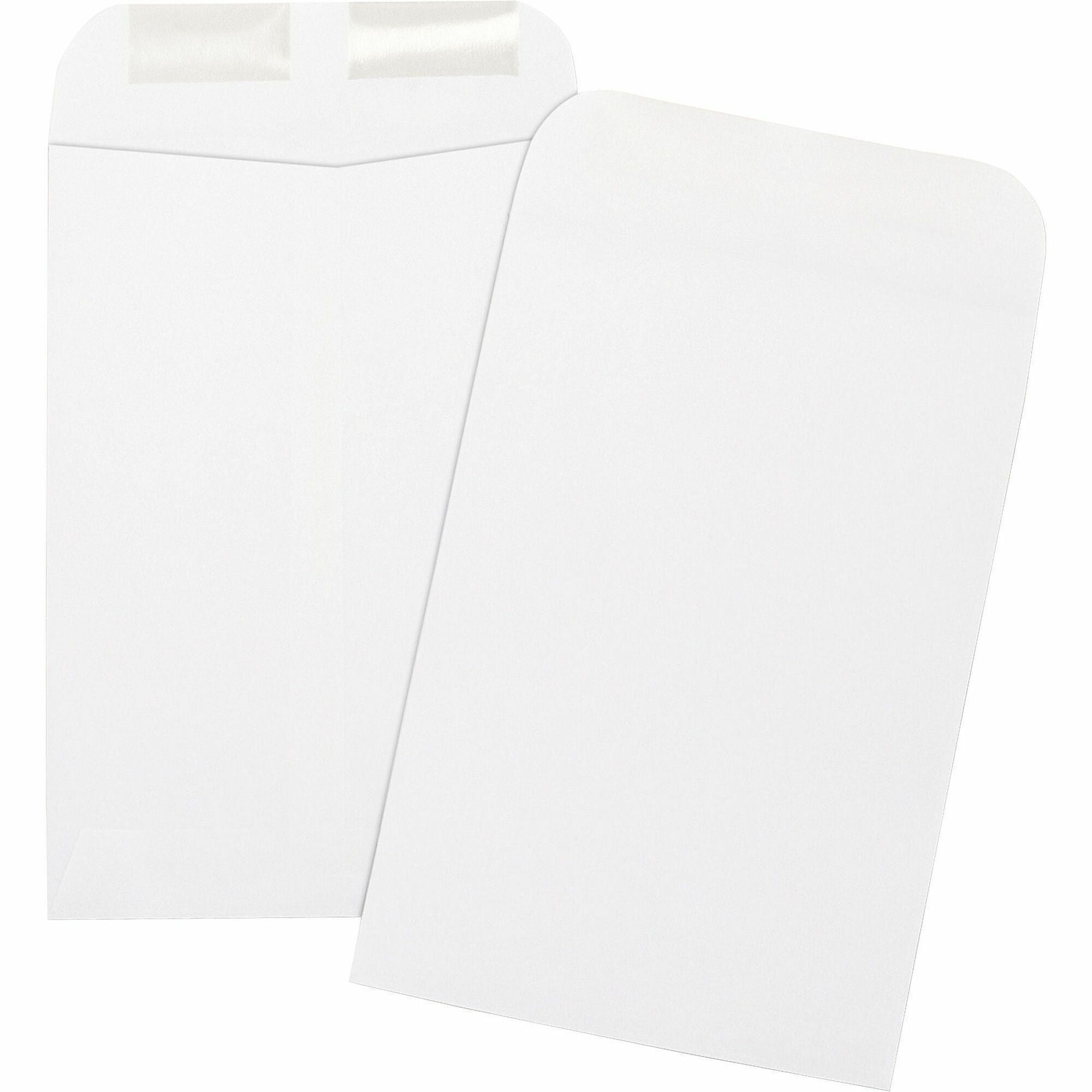Business Source Durable Open-End Catalog Envelopes - Catalog - #1 3/4 - 6 1/2" Width x 9 1/2" Length - 24 lb - Gummed - Wove - 500 / Box - White -