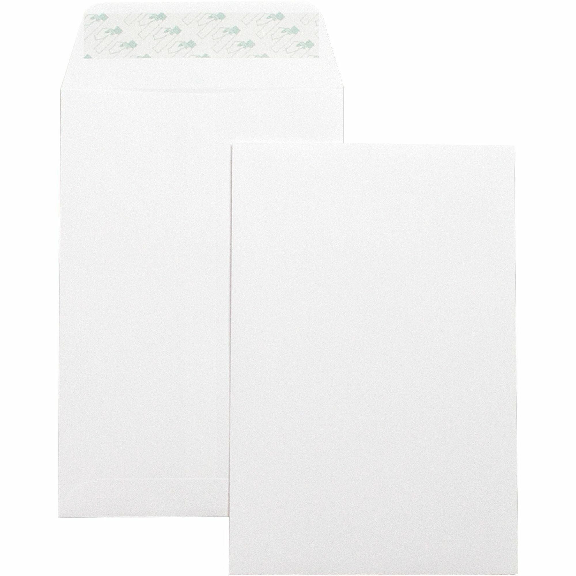 Business Source Self-Seal 6"x9" Catalog Envelopes - Catalog - 6" Width x 9" Length - 28 lb - Self-sealing - Wove - 100 / Box - White -