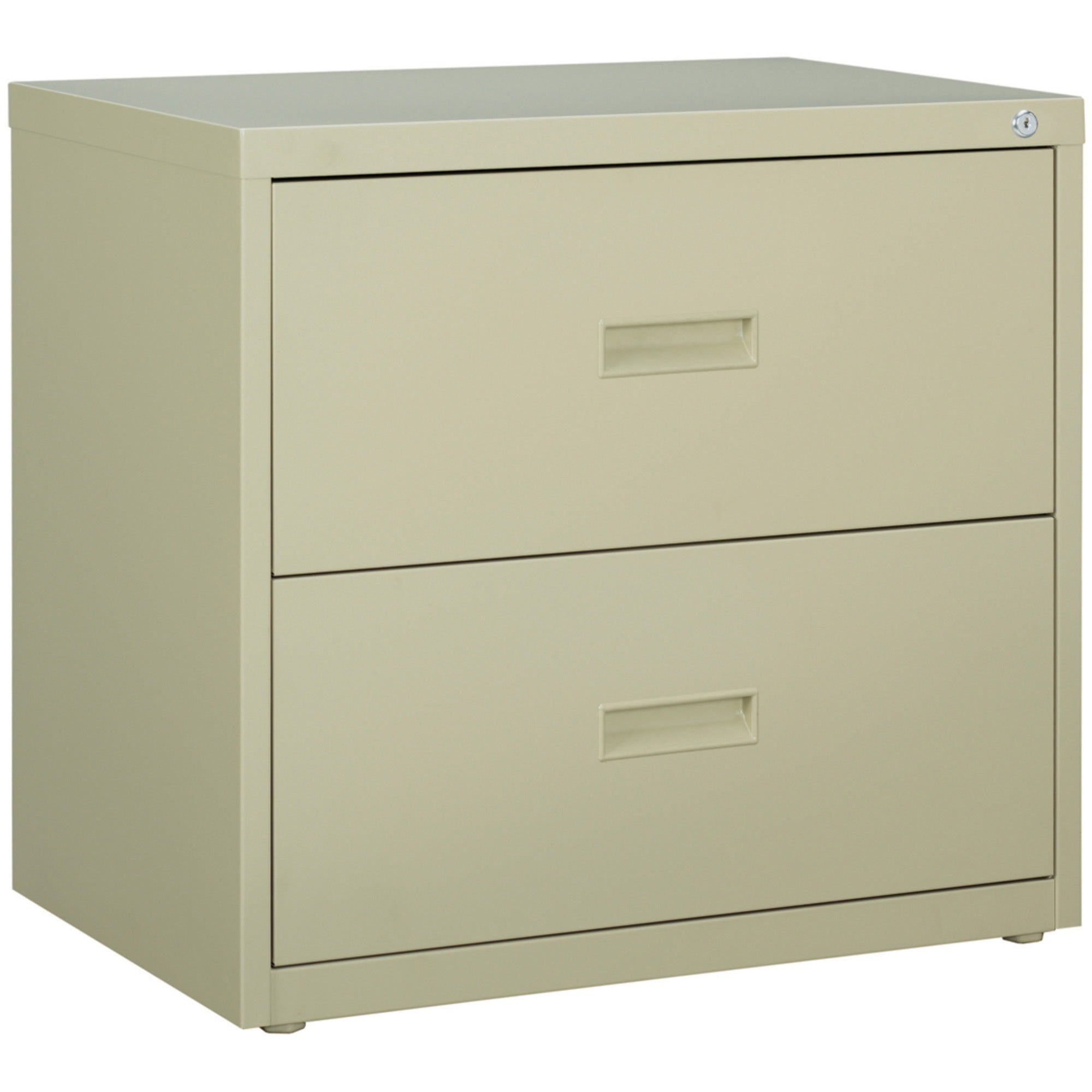 Lorell Value Lateral File - 2-Drawer - 30" x 18.6" x 28.1" - 2 x Drawer(s) for File - A4, Letter, Legal - Interlocking, Ball-bearing Suspension, Adjustable Glide, Locking Drawer - Putty - Steel - Recycled -