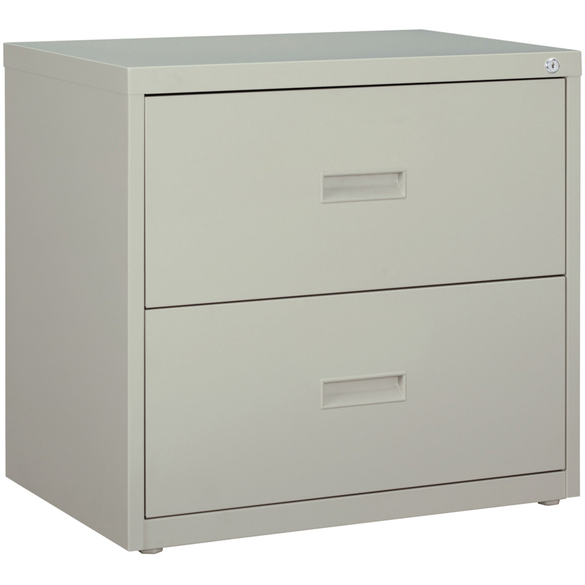 Lorell Value Lateral File - 2-Drawer - 30" x 18.6" x 28.1" - 2 x Drawer(s) for File - A4, Letter, Legal - Interlocking, Ball-bearing Suspension, Adjustable Glide - Light Gray - Steel - Recycled -