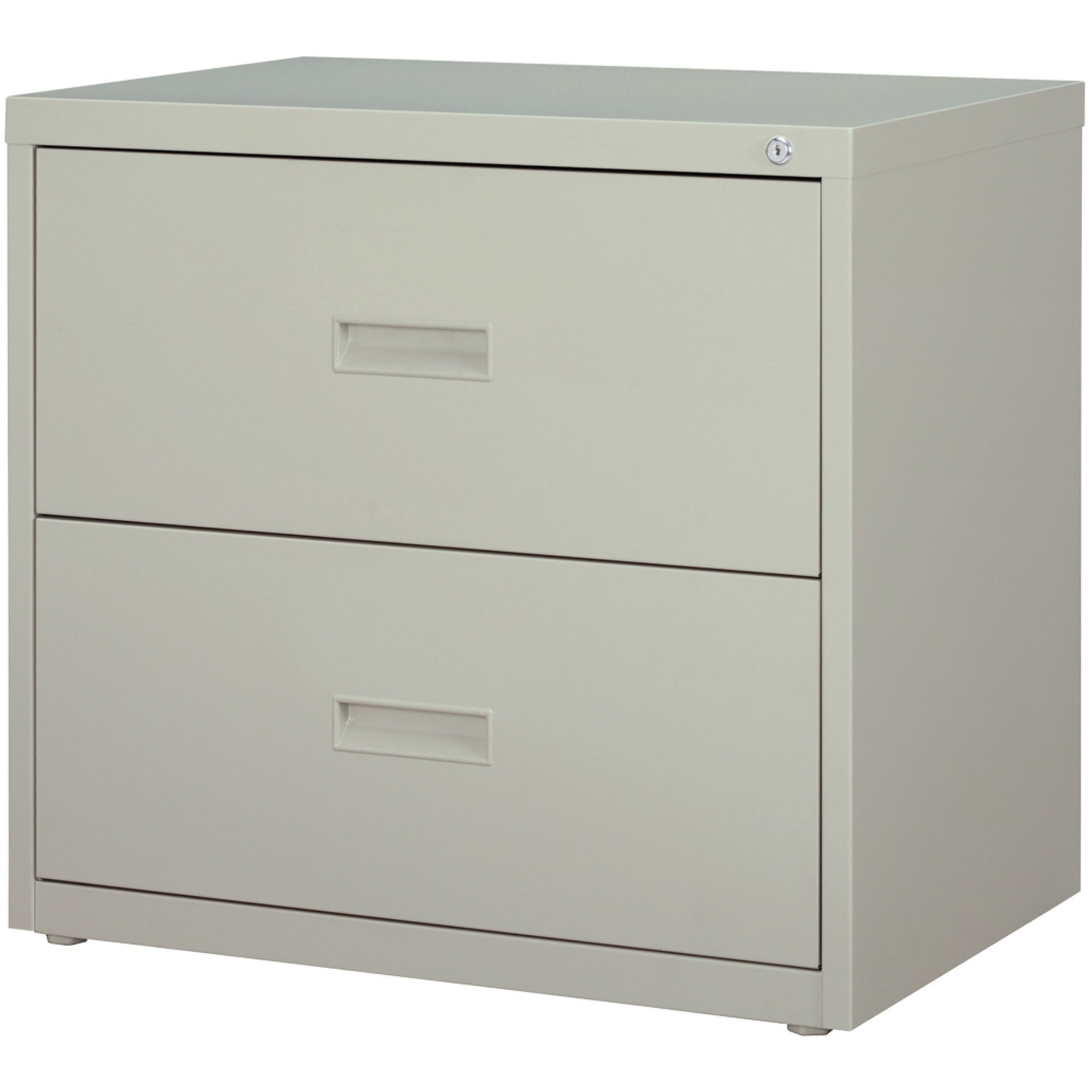 Lorell Value Lateral File - 2-Drawer - 30" x 18.6" x 28.1" - 2 x Drawer(s) for File - A4, Letter, Legal - Interlocking, Ball-bearing Suspension, Adjustable Glide - Light Gray - Steel - Recycled -