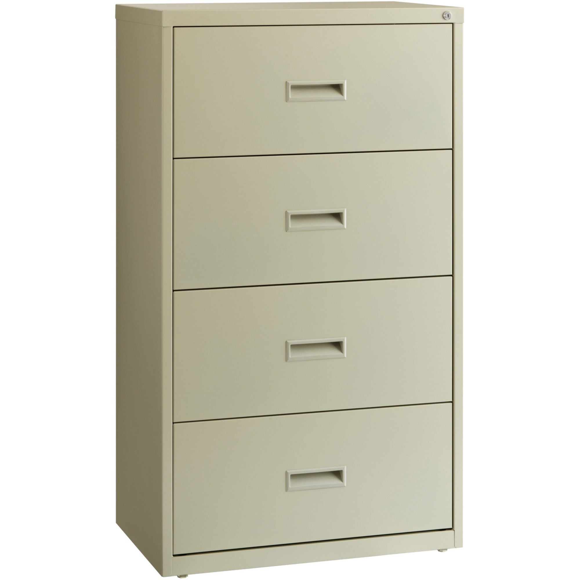 Lorell Value Lateral File - 2-Drawer - 30" x 18.6" x 52.5" - 4 x Drawer(s) for File - A4, Legal, Letter - Interlocking, Adjustable Glide, Ball-bearing Suspension, Label Holder - Putty - Steel - Recycled -