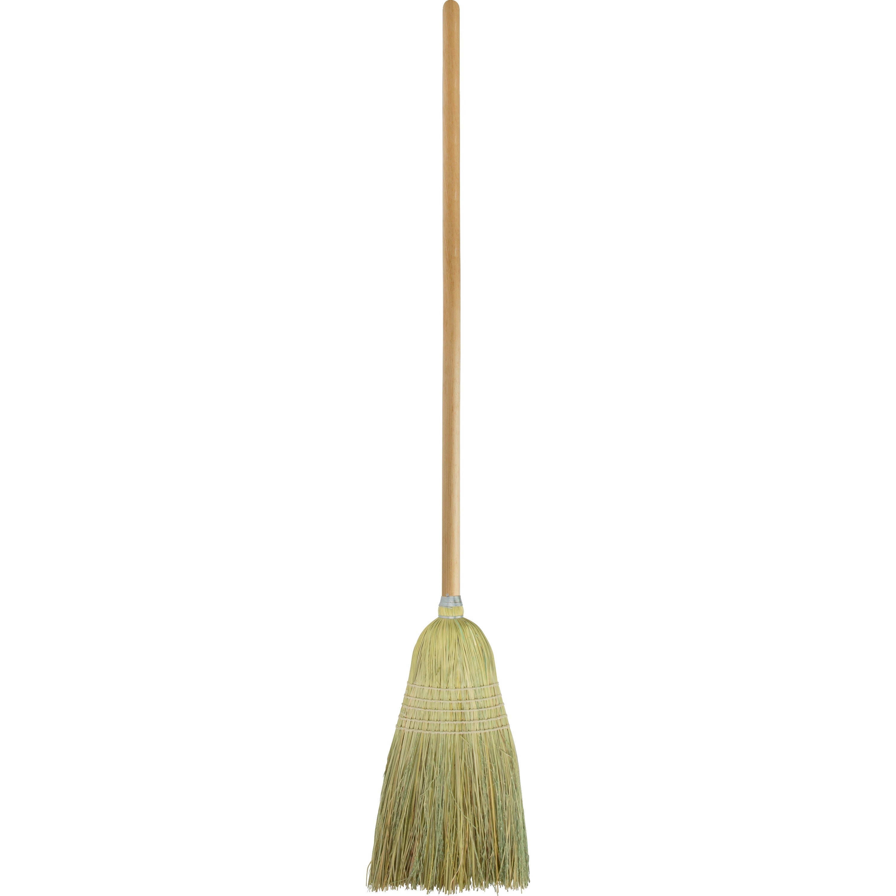 Genuine Joe Janitor Lobby Blend Broom - 11" Fiber Bristle - 56" Handle Length - Wood Handle - 1 Each - 1