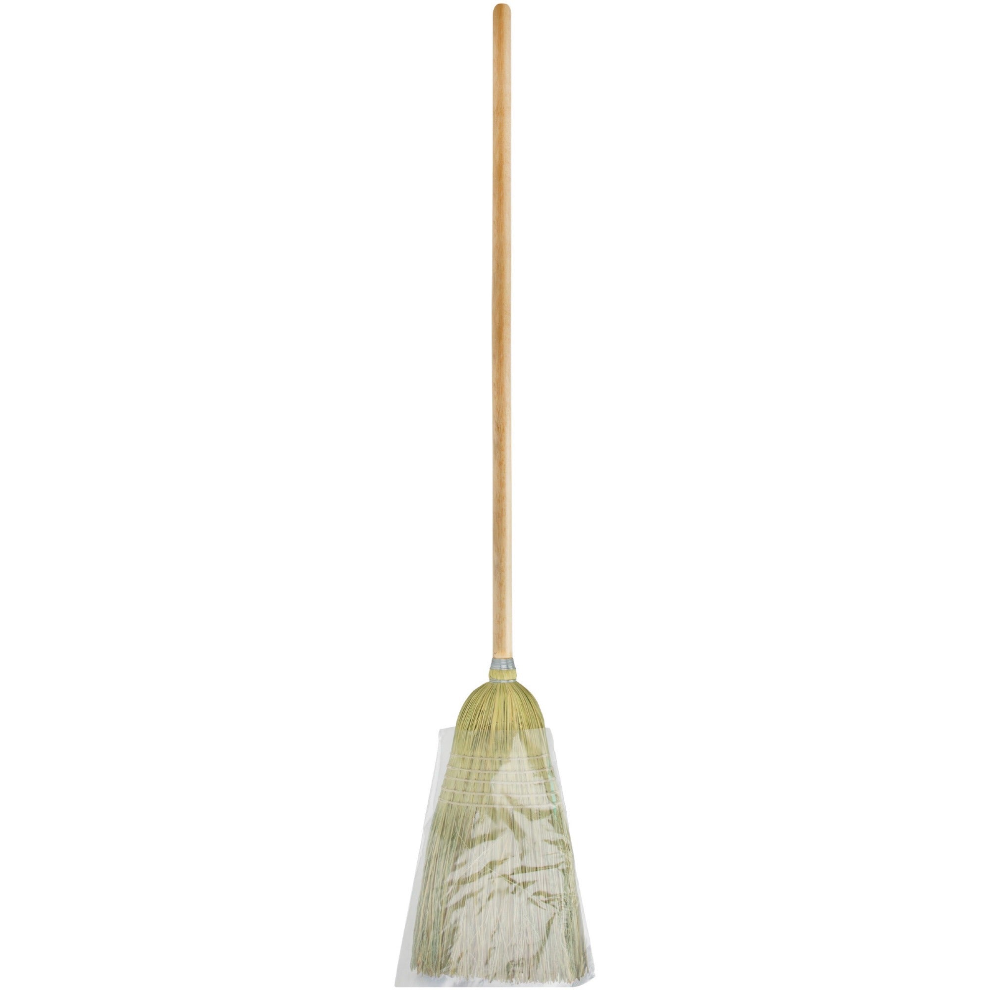 Genuine Joe Janitor Lobby Blend Broom - 11" Fiber Bristle - 56" Handle Length - Wood Handle - 1 Each - 2