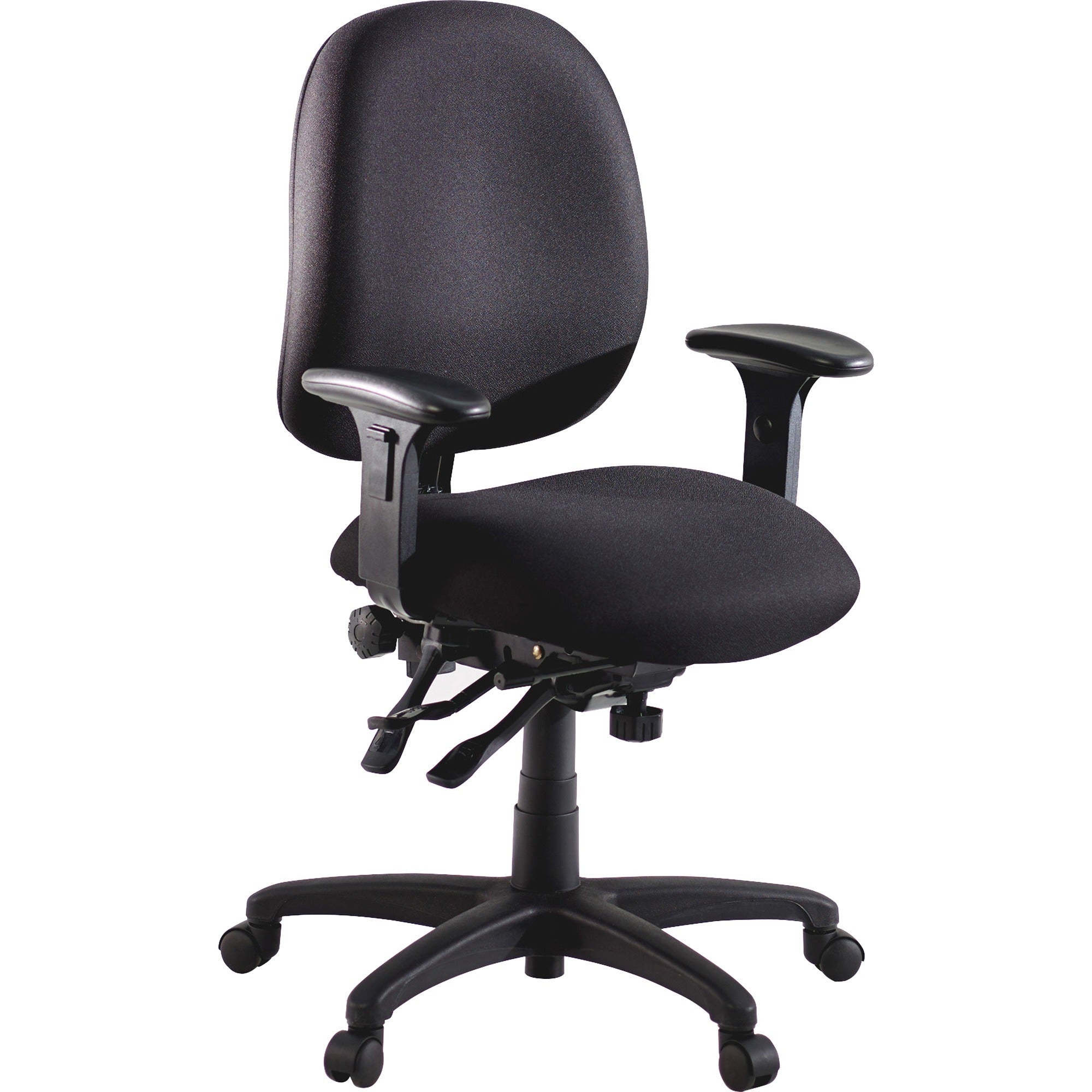Lorell High-Performance Eronomic Task Chair - Black Seat - Black Back - Metal Frame - 5-star Base - 1 Each -