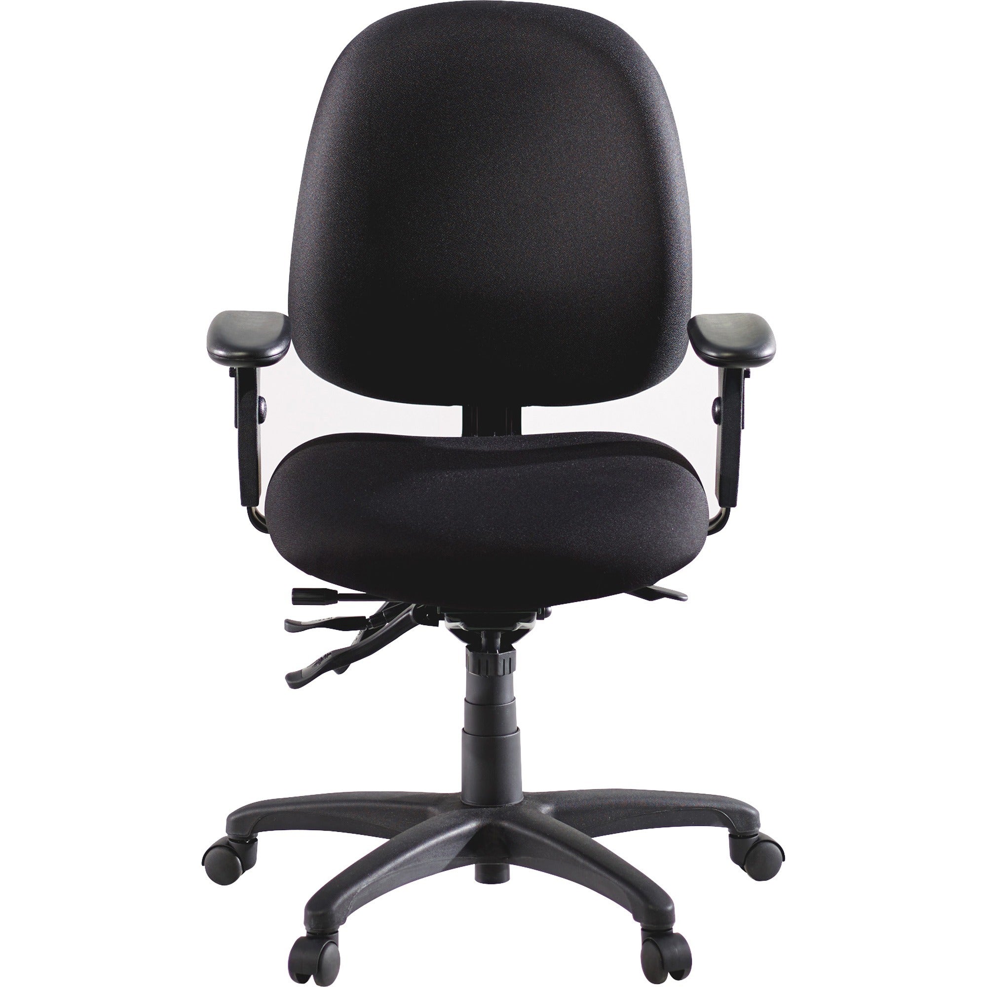 Lorell High-Performance Eronomic Task Chair - Black Seat - Black Back - Metal Frame - 5-star Base - 1 Each -