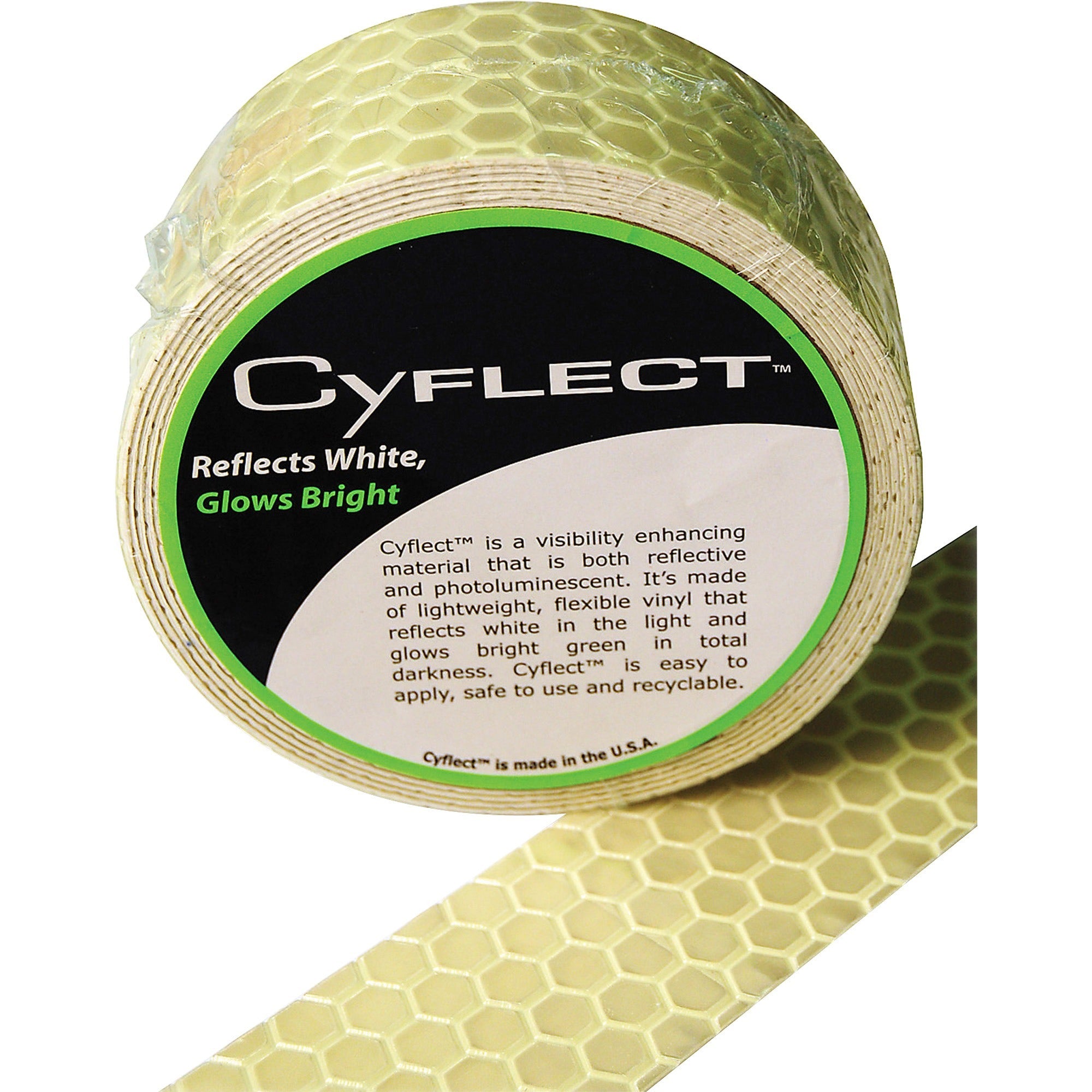 Miller's Creek Honeycomb Reflective Adhesive Tape - 5 ft Length x 1.50" Width - Plastic - For Shipping, Mailing - 1 / Roll - Yellow -