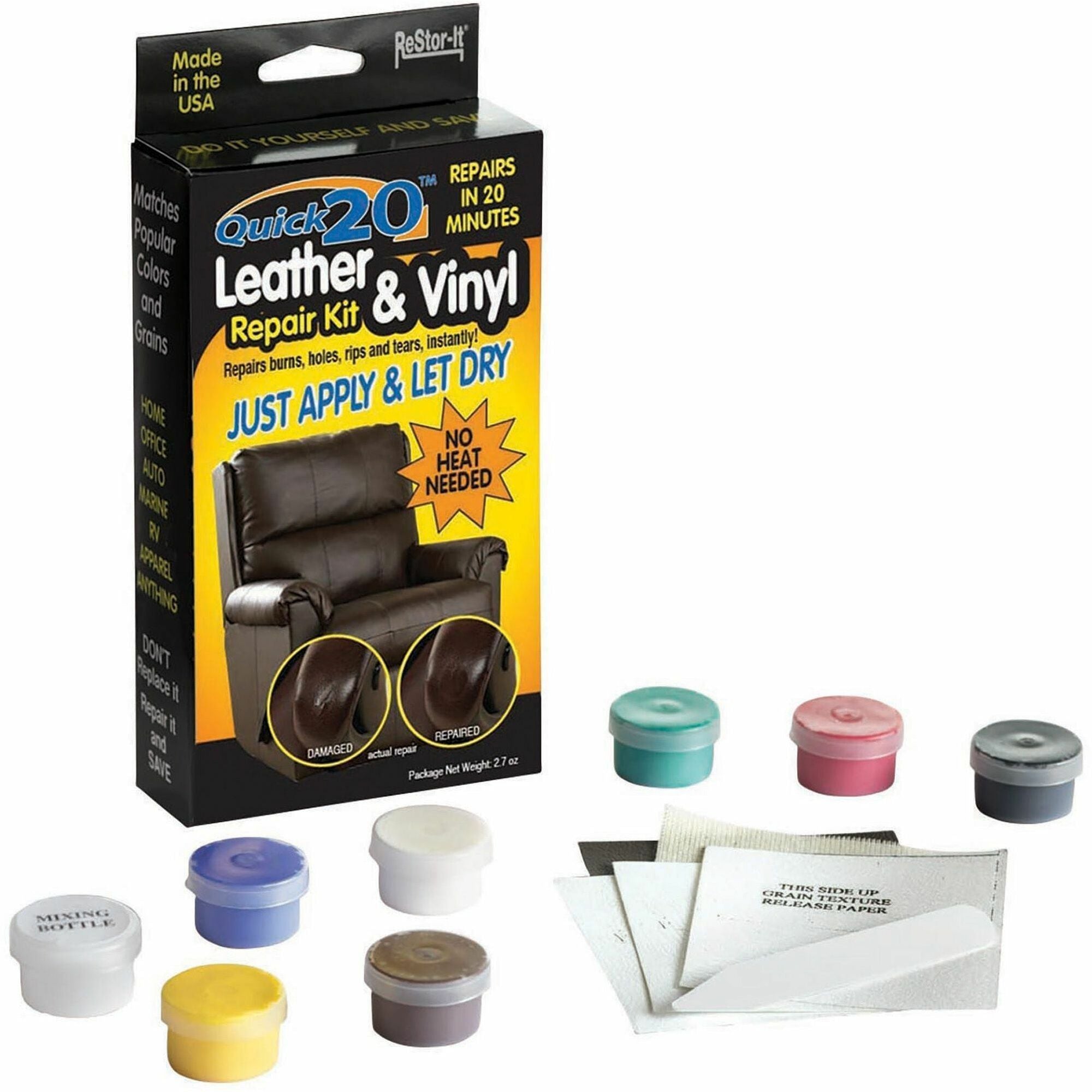 ReStor-it Quick 20 Leather/Vinyl Repair Kit - 1 / Kit -