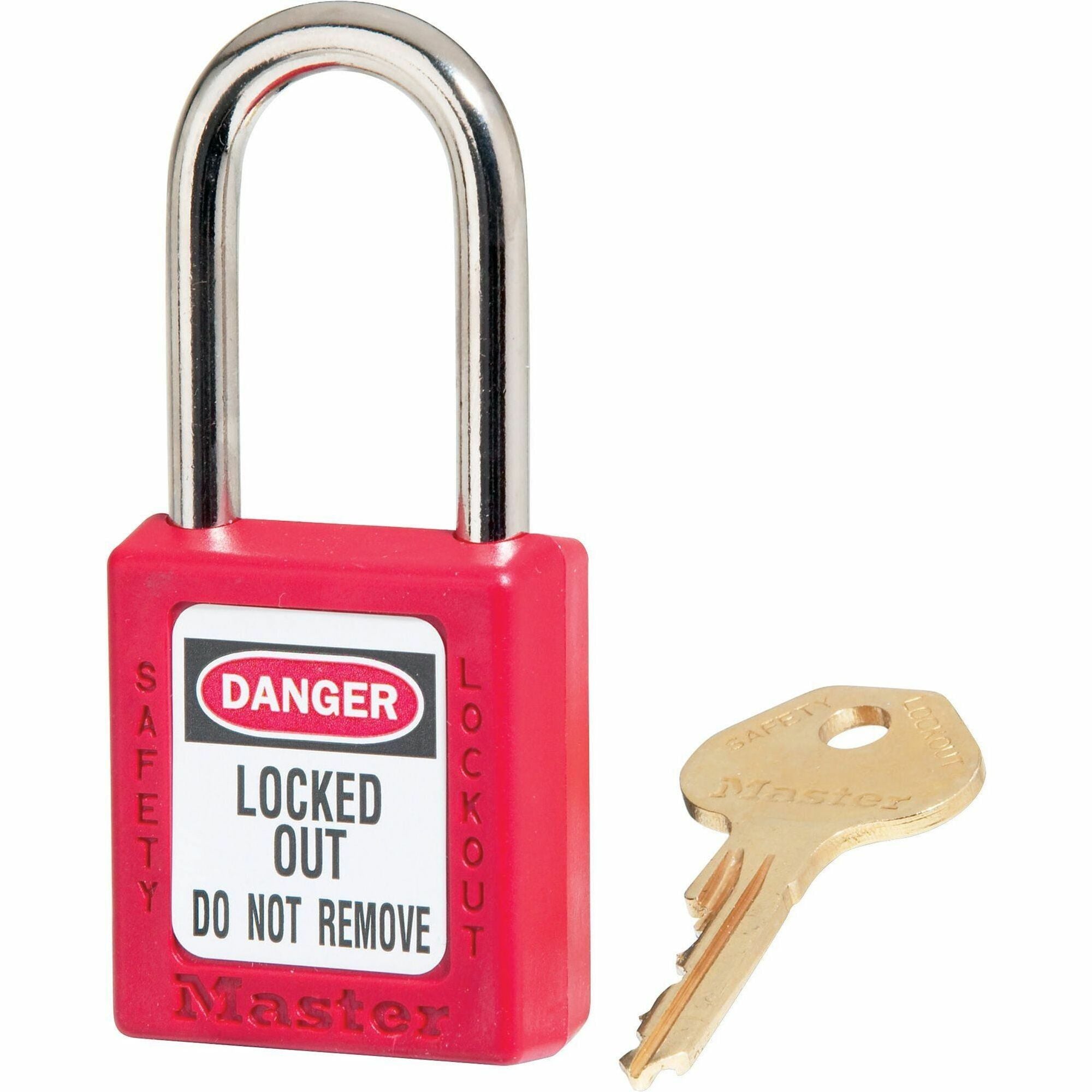 Master Lock Danger Red Safety Padlock - 0.25" Shackle Diameter - Red - 1 Each -