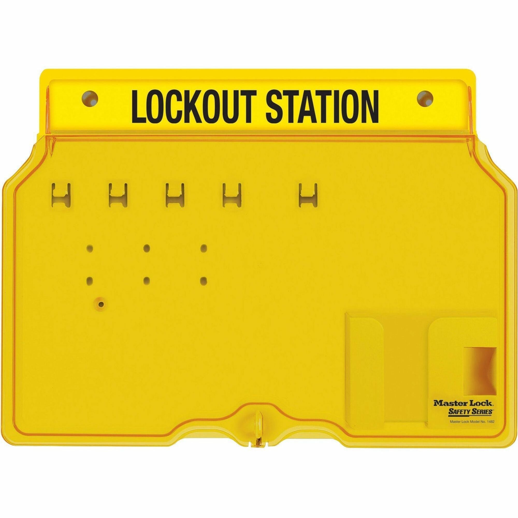 Master Lock Unfilled Padlock Lockout Station with Cover - 4 x Padlock - 12.3" Height x 16" Width x 1.8" Depth - Impact Resistant, Heat Resistant, Lockable - Plastic - 1 Each -