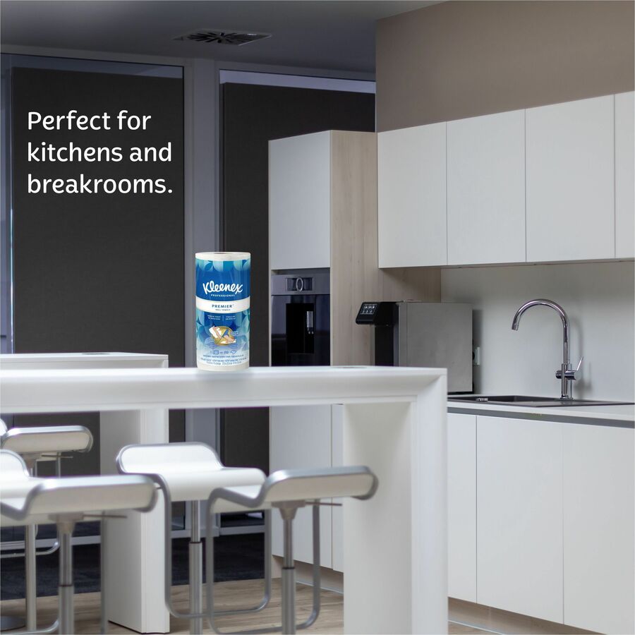 Kleenex Premier Kitchen Paper Towels - 1 Ply - 10.40" x 11" - 70 Sheets/Roll - White - Strong, Tear Resistant, Absorbent, Durable, Perforated - For Kitchen, Home, Business - 24 / Carton -