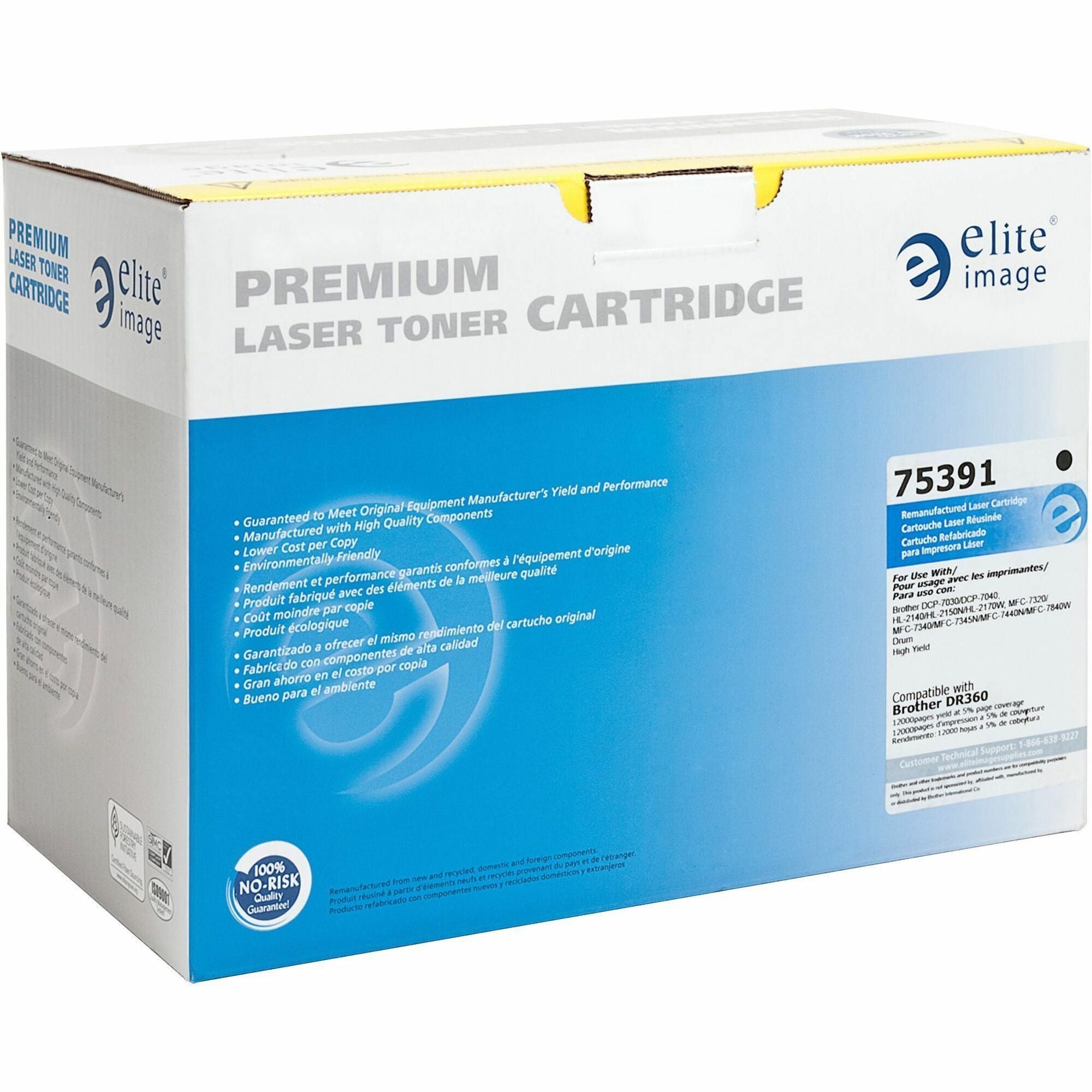 Elite Image Remanufactured Imaging Drum Alternative For Brother DR360 - Laser Print Technology - 12000 - 1 Each - Black -