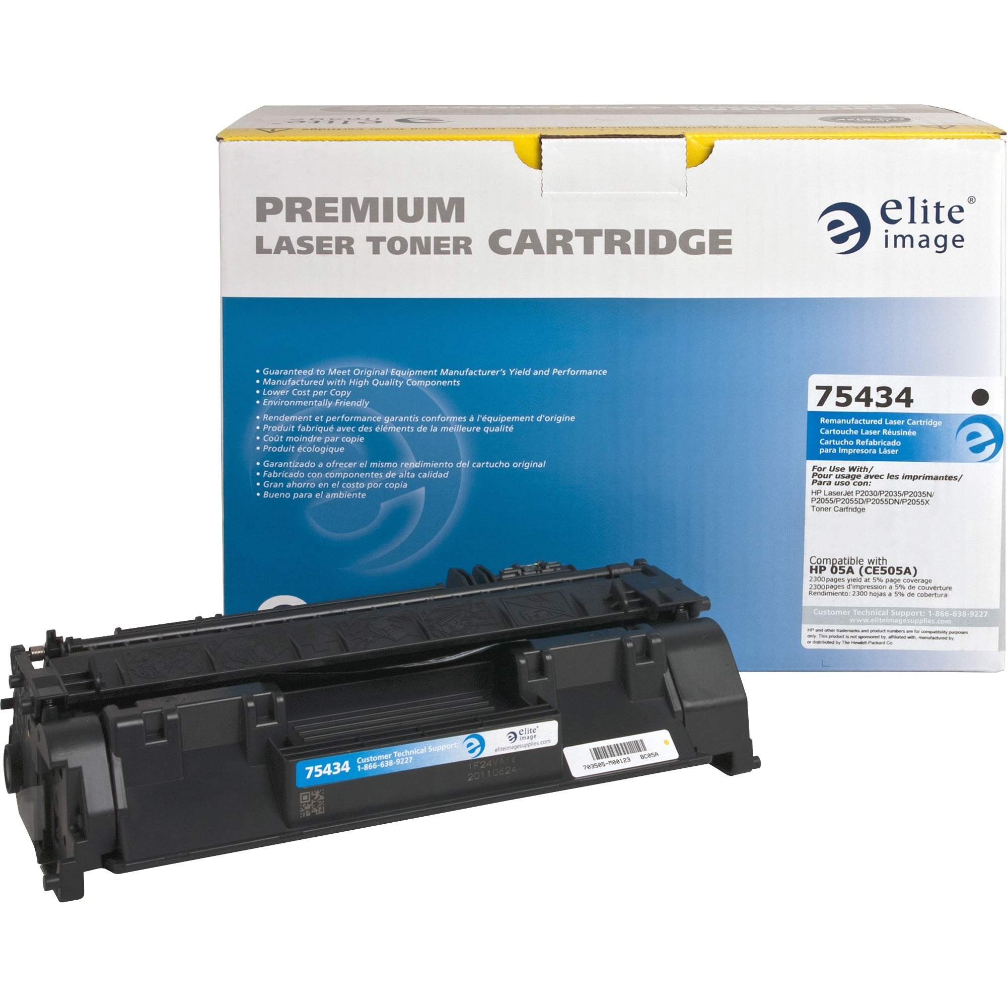 Elite Image Remanufactured Laser Toner Cartridge - Alternative for HP 05A (CE505A) - Black - 1 Each - 2300 Pages -