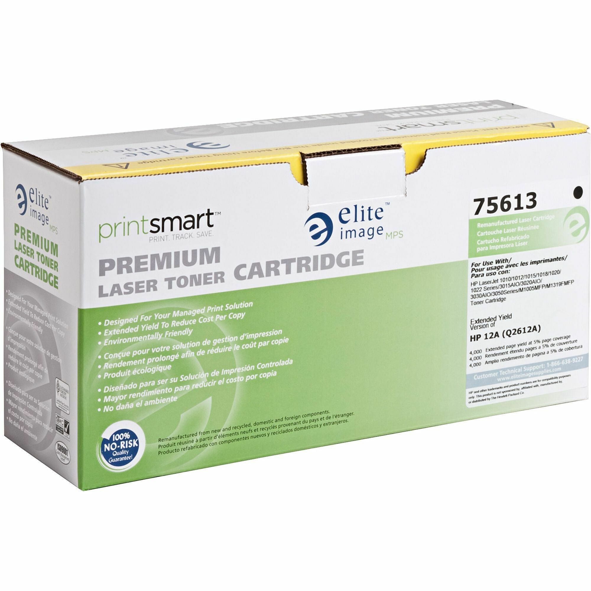 Elite Image Remanufactured Laser Toner Cartridge - Alternative for HP 12A (Q2612A) - Black - 1 Each - 4000 Pages - 1