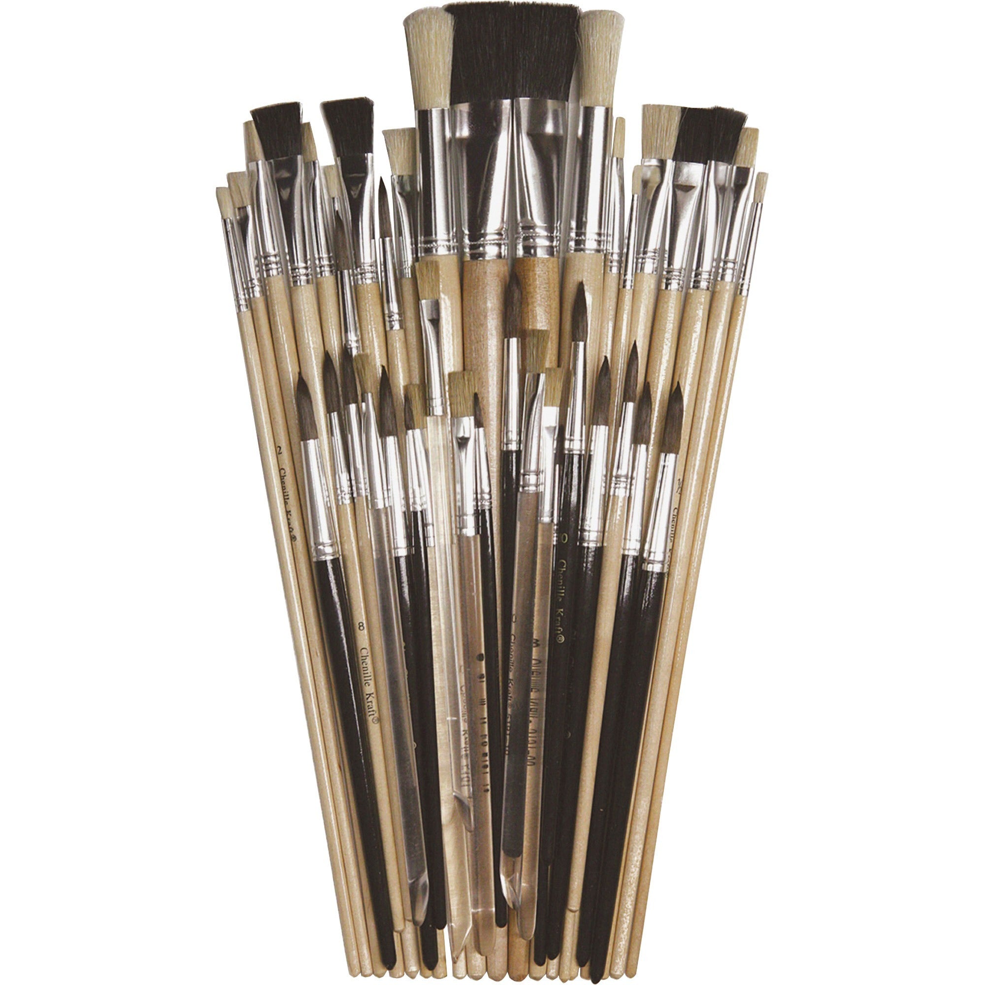 Creativity Street Colossal Crafts Brush Assortment - 1 Brush(es) - Aluminum Ferrule -