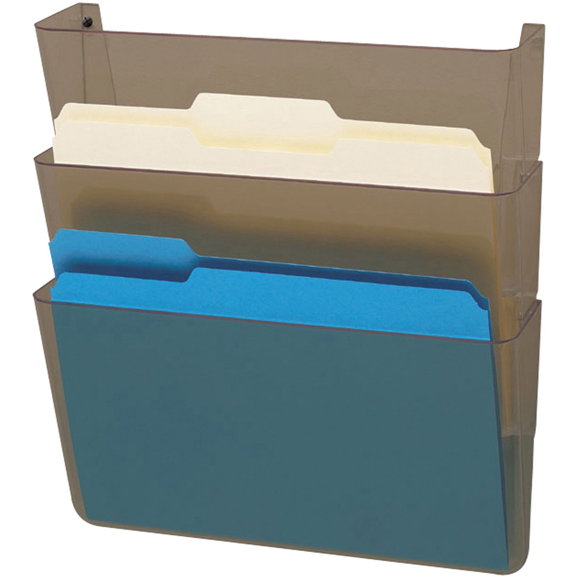 Deflecto EZ Link Unbreakable DocuPocket - 7" Height x 13" Width x 4" Depth - Unbreakable - Smoke - Plastic - 1 / Pack -