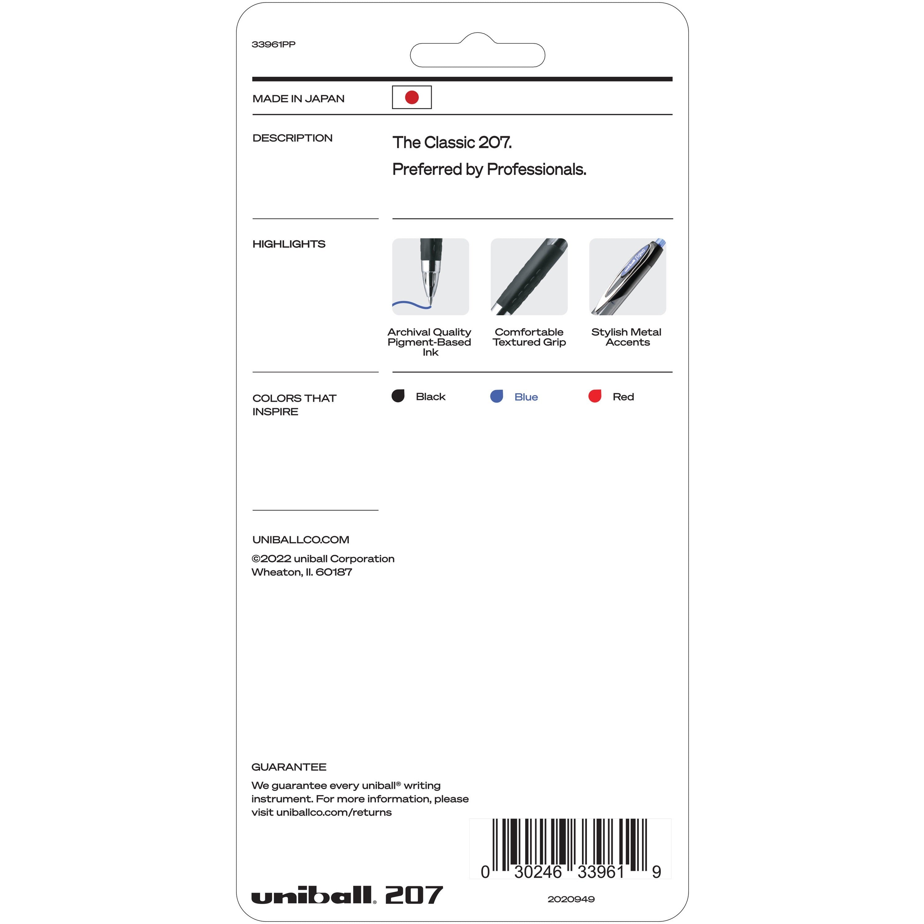 uniball-207-gel-pen-medium-pen-point-07-mm-pen-point-size-refillable-retractable-assorted-gel-based-ink-4-pack_ubc33961pp - 2