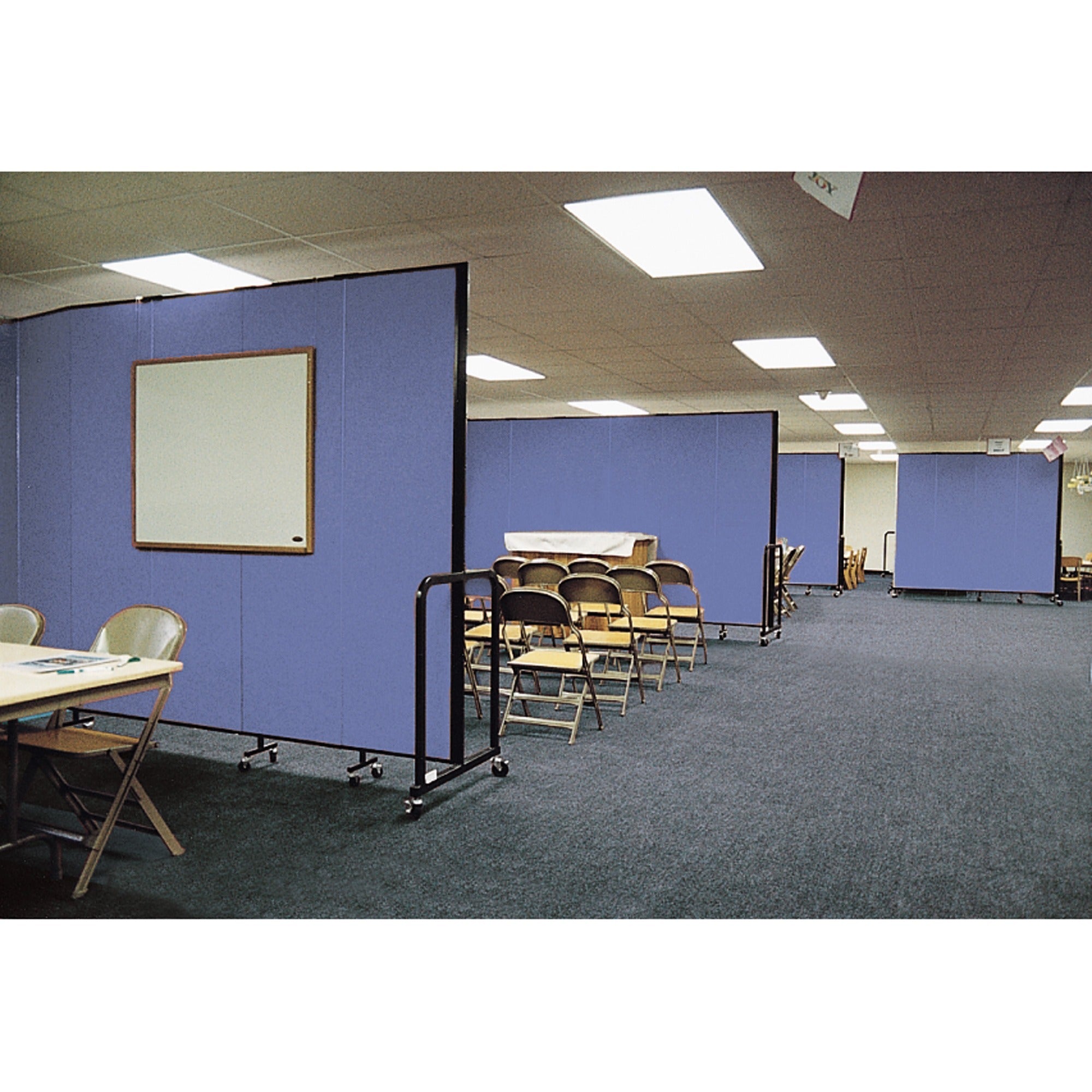 Screenflex Portable Room Dividers - 72" Height x 20.4 ft Length - Black Metal Frame - Polyester - Stone - 1 Each -