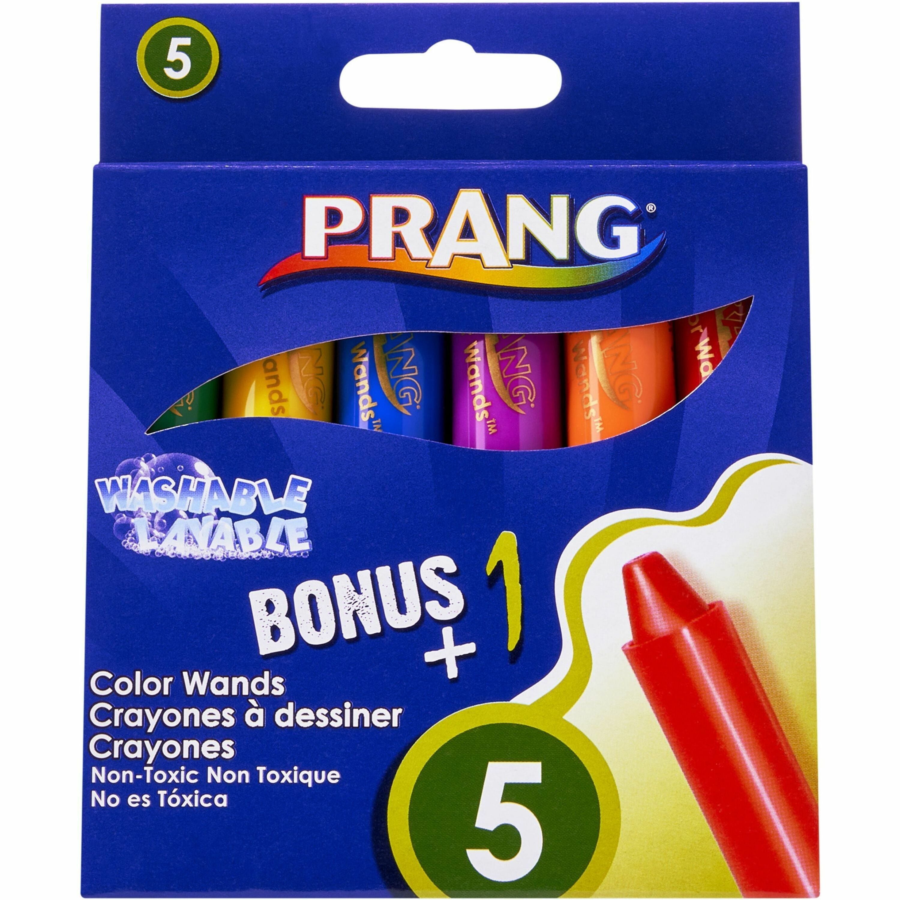 Prang Washable Color Wands - Red, Orange, Yellow, Green, Blue, Purple - 6 / Set -