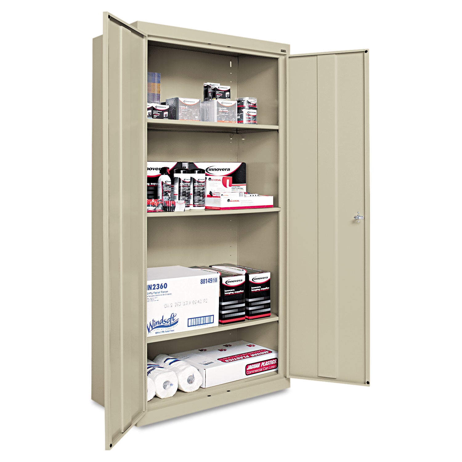 Economy Assembled Storage Cabinet, 36w x 18d x 72h, Putty -