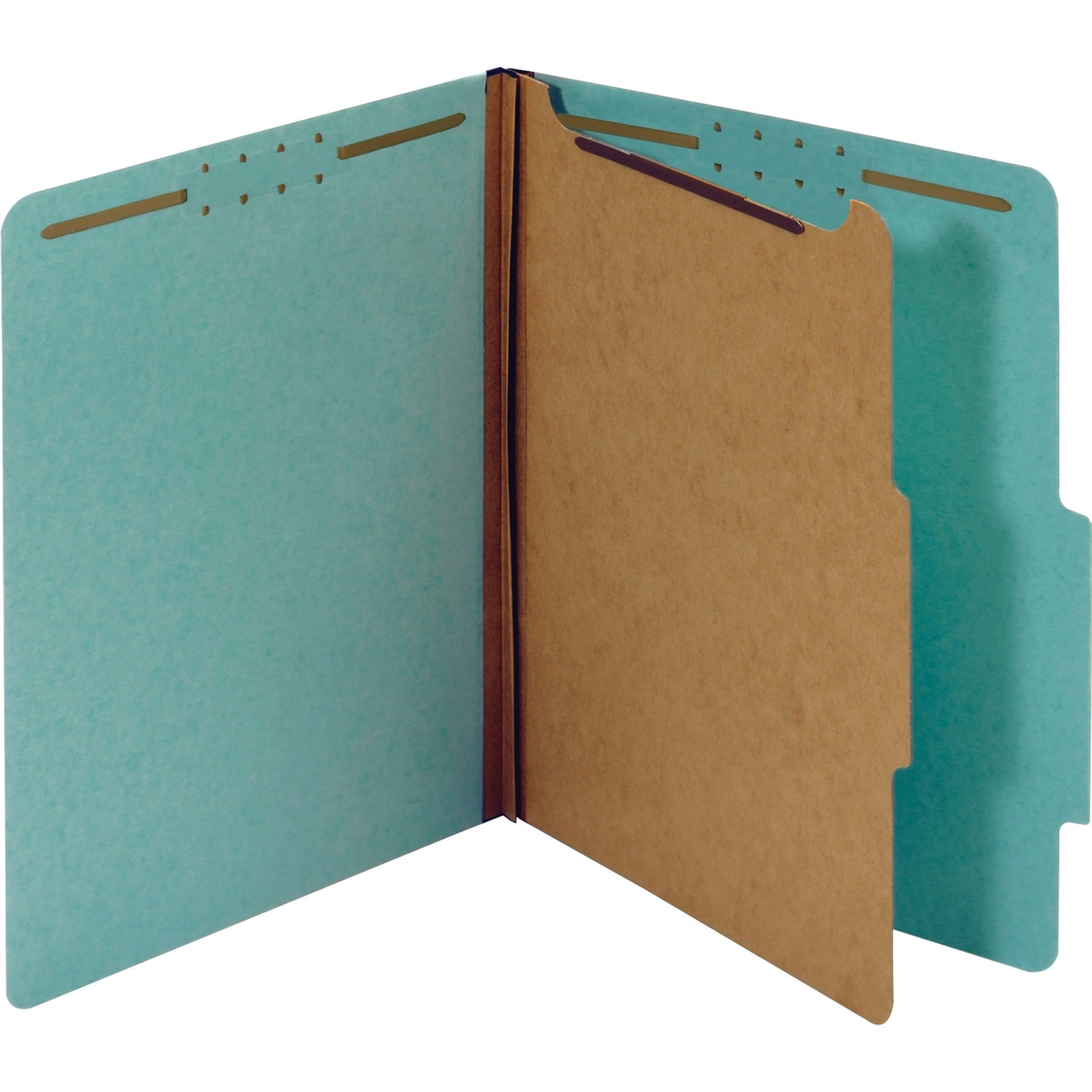 Pendaflex 2/5 Tab Cut Letter Recycled Classification Folder - 8 1/2" x 11" - 1 3/4" Expansion - 4 Fastener(s) - 2" Fastener Capacity, 1" Fastener Capacity for Divider - Top Tab Location - Right of Center Tab Position - 1 Divider(s) - Pressboard, Pres -