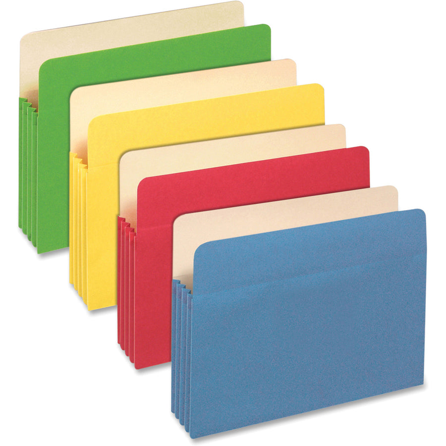 pendaflex-letter-recycled-expanding-file-8-1-2-x-11-875-sheet-capacity-3-1-2-expansion-top-tab-location-tyvek-paper-card-stock-assorted-30%-recycled-25-box_pfx1524easst - 2