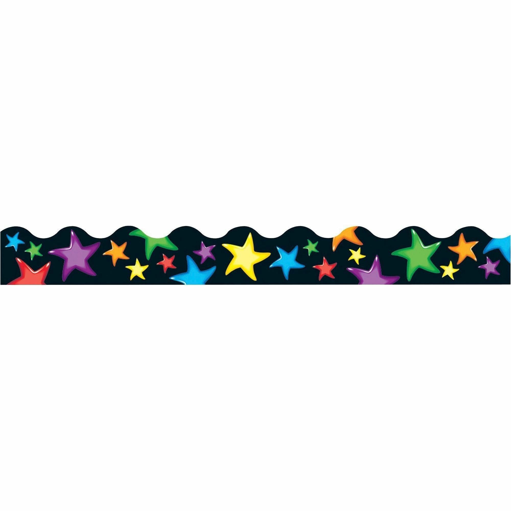 Trend Gel Stars Terrific Trimmers - Gel Stars Shape - Reusable, Precut, Durable - 2.25" Width x 468" Length - Assorted - 1 / Pack -