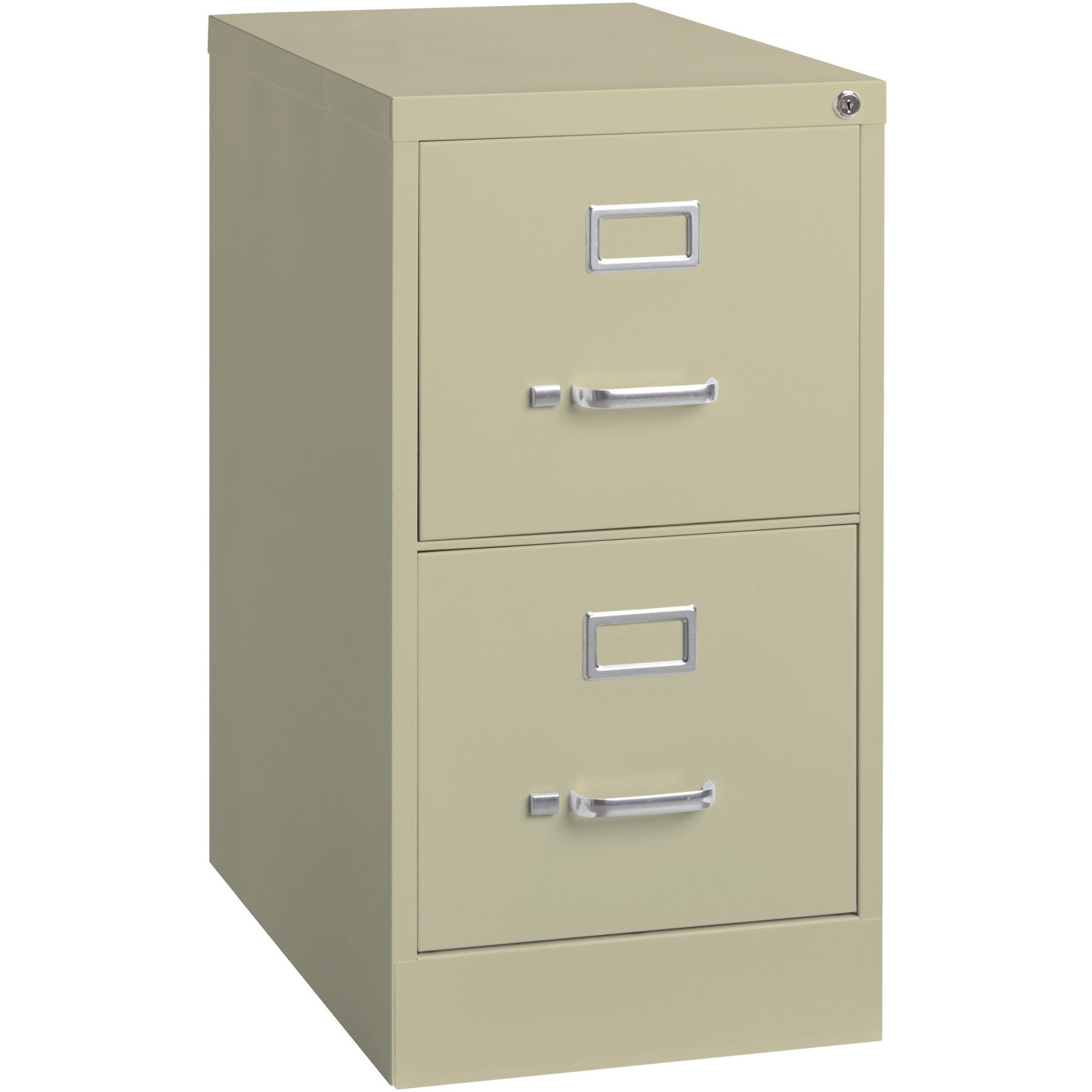 Lorell Fortress Series 22" Commercial-Grade Vertical File Cabinet - 15" x 22" x 28.4" - 2 x Drawer(s) for File - Letter - Lockable, Ball-bearing Suspension - Putty - Steel - Recycled -