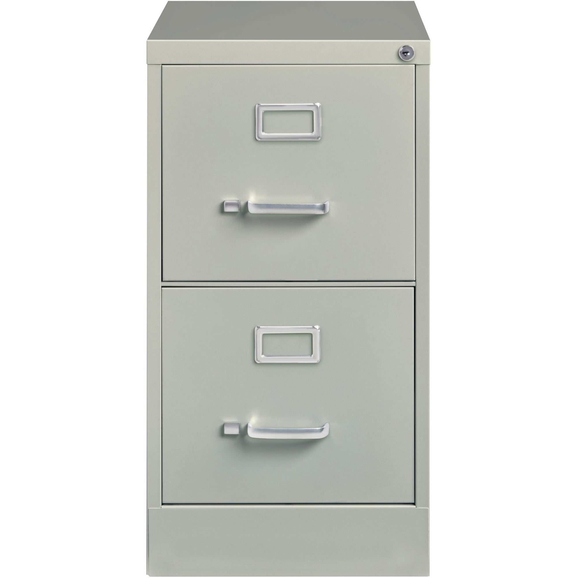 Lorell Fortress Series 22" Commercial-Grade Vertical File Cabinet - 15" x 22" x 28.4" - 2 x Drawer(s) for File - Letter - Lockable, Ball-bearing Suspension - Light Gray - Steel - Recycled -