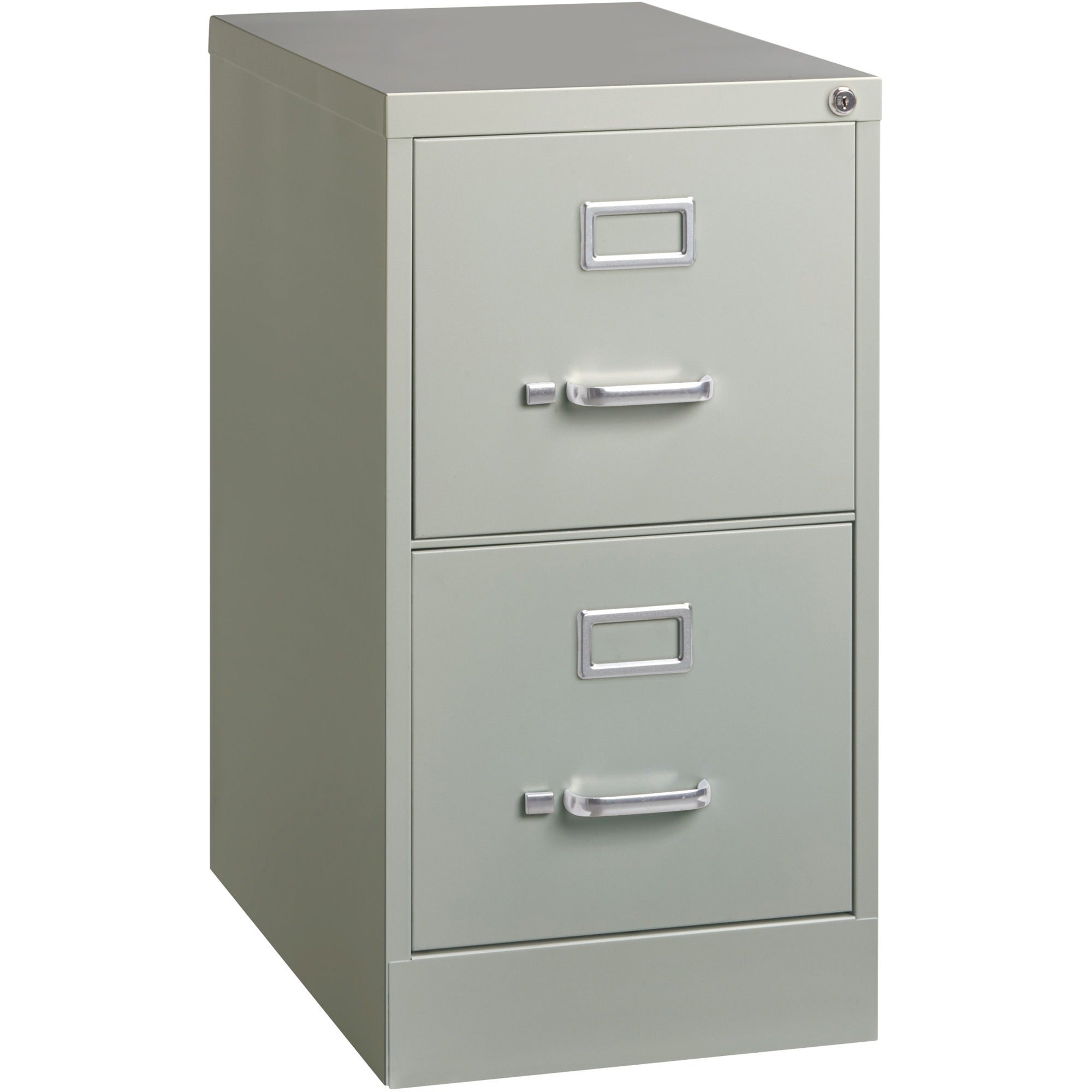 Lorell Fortress Series 22" Commercial-Grade Vertical File Cabinet - 15" x 22" x 28.4" - 2 x Drawer(s) for File - Letter - Lockable, Ball-bearing Suspension - Light Gray - Steel - Recycled -