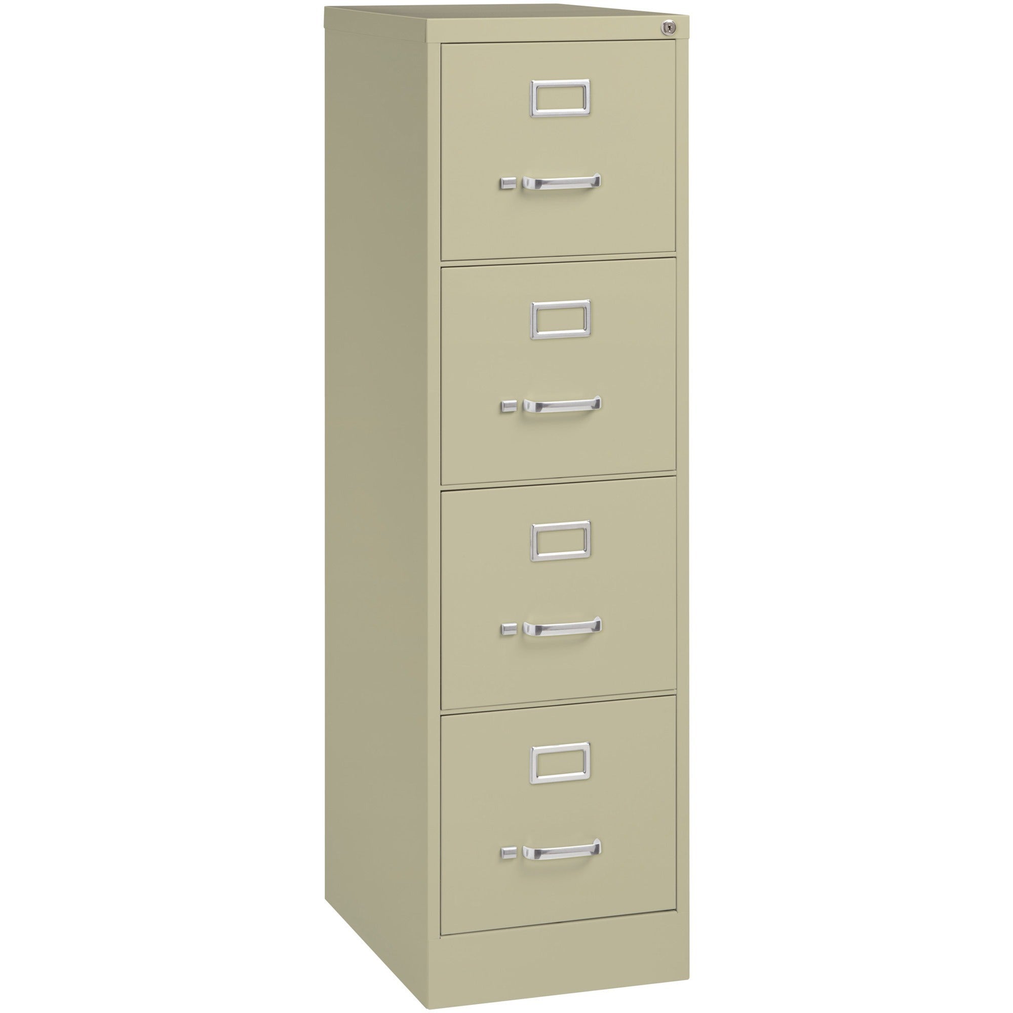 Lorell Fortress Series 22" Commercial-Grade Vertical File Cabinet - 15" x 22" x 52" - 4 x Drawer(s) for File - Letter - Lockable, Ball-bearing Suspension - Putty - Steel - Recycled -