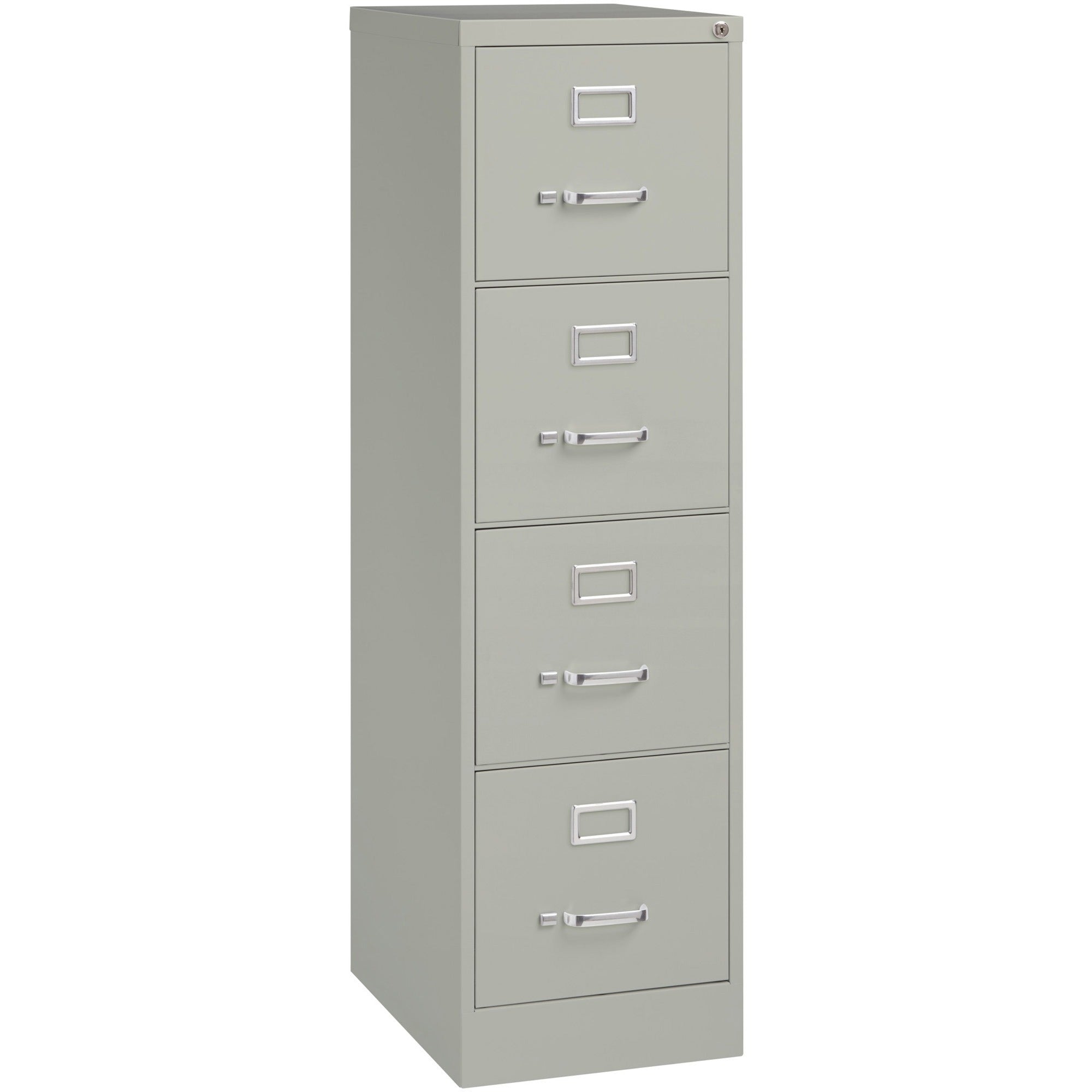 Lorell Fortress Series 22" Commercial-Grade Vertical File Cabinet - 15" x 22" x 52" - 4 x Drawer(s) for File - Letter - Lockable, Ball-bearing Suspension - Light Gray - Steel - Recycled -