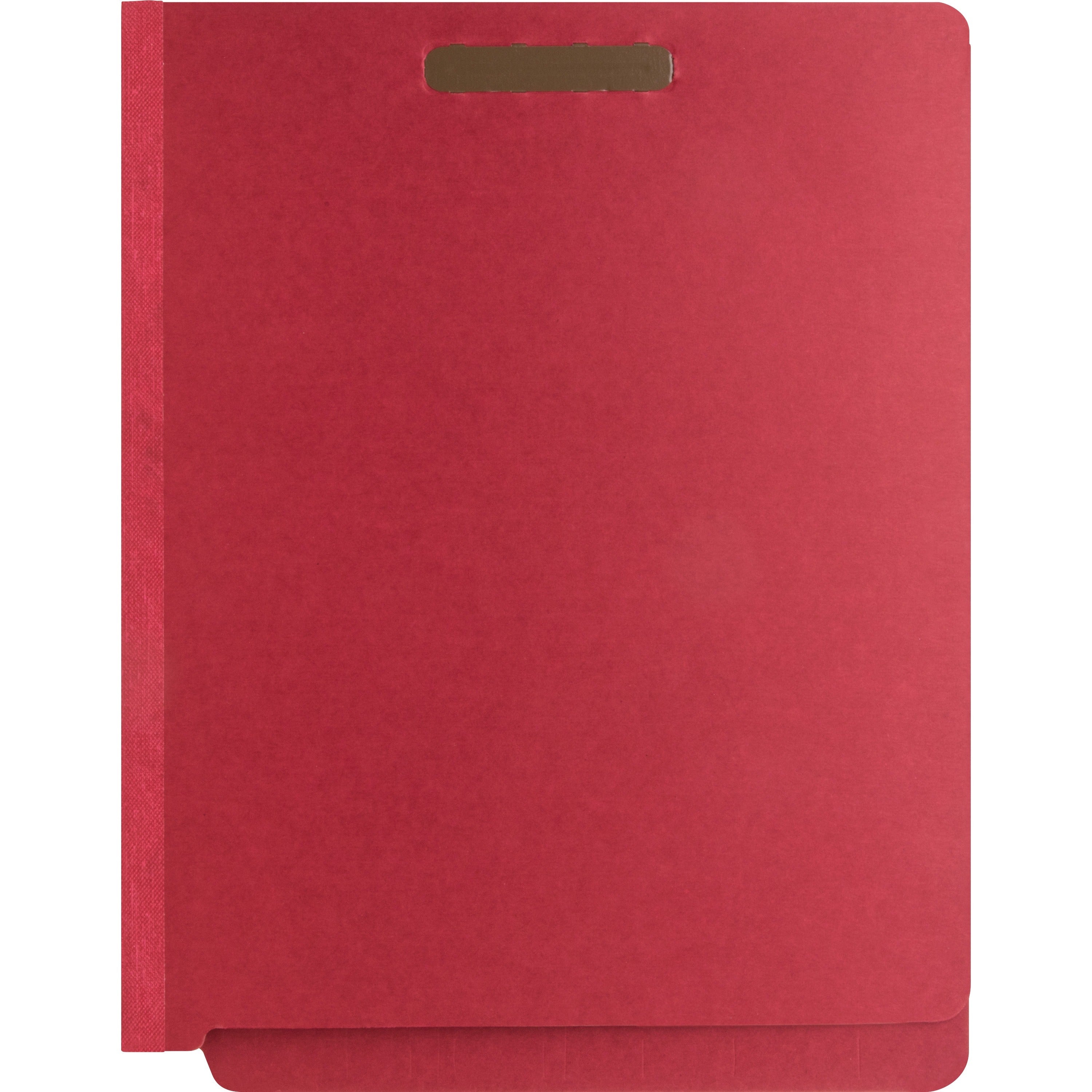 Nature Saver Letter Recycled Classification Folder - 8 1/2" x 11" - End Tab Location - 2 Divider(s) - Fiberboard - Bright Red - 100% Recycled - 10 / Box -
