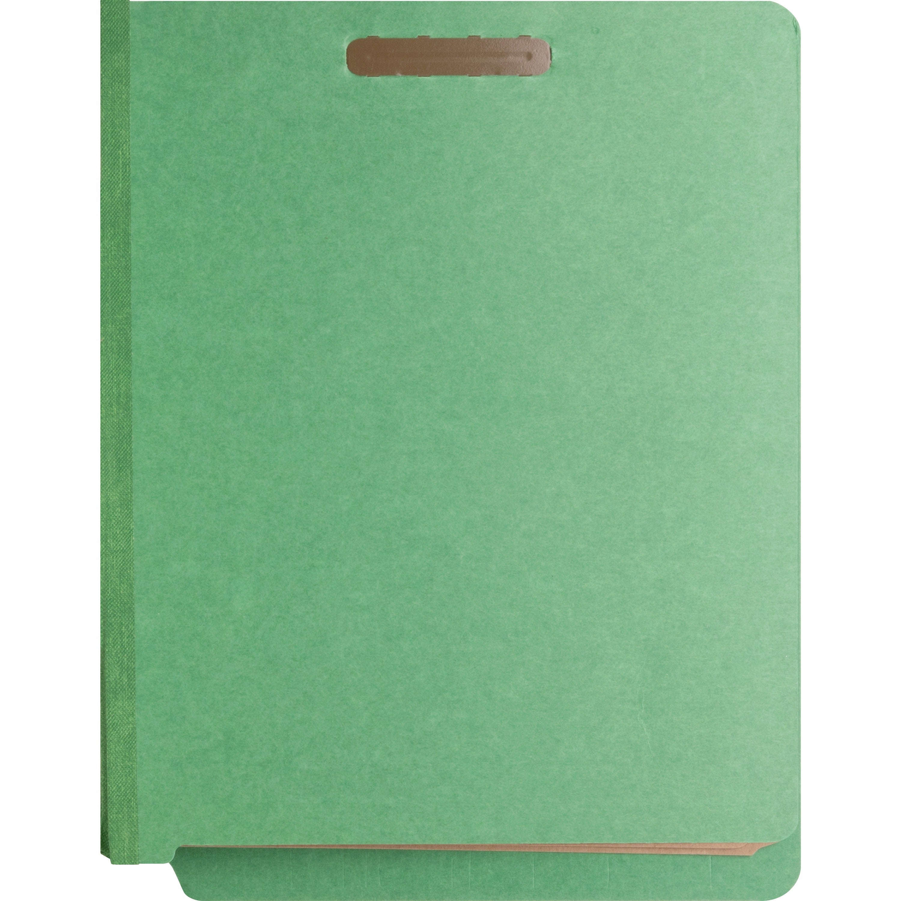 Nature Saver Letter Recycled Classification Folder - 8 1/2" x 11" - End Tab Location - 2 Divider(s) - Fiberboard - Green - 100% Recycled - 10 / Box -