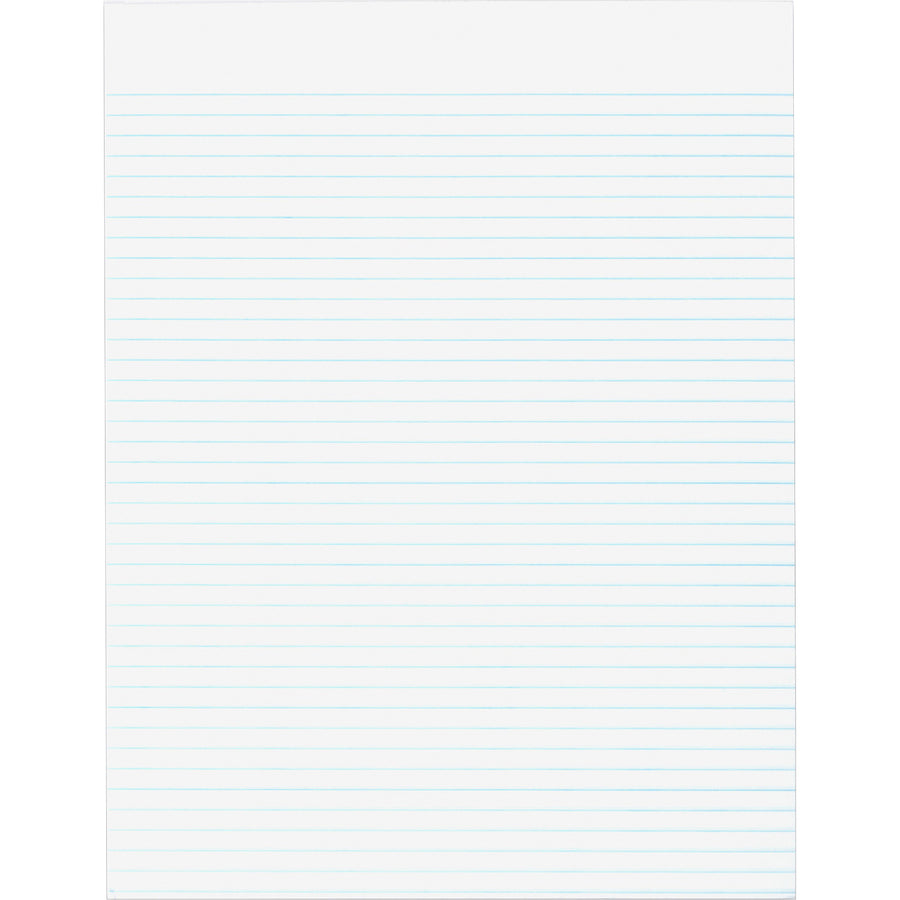 Business Source Glued Top Ruled Memo Pads - Letter - 50 Sheets - Glue - Narrow Ruled - 16 lb Basis Weight - Letter - 8 1/2" x 11" - White Paper - 1 Dozen -