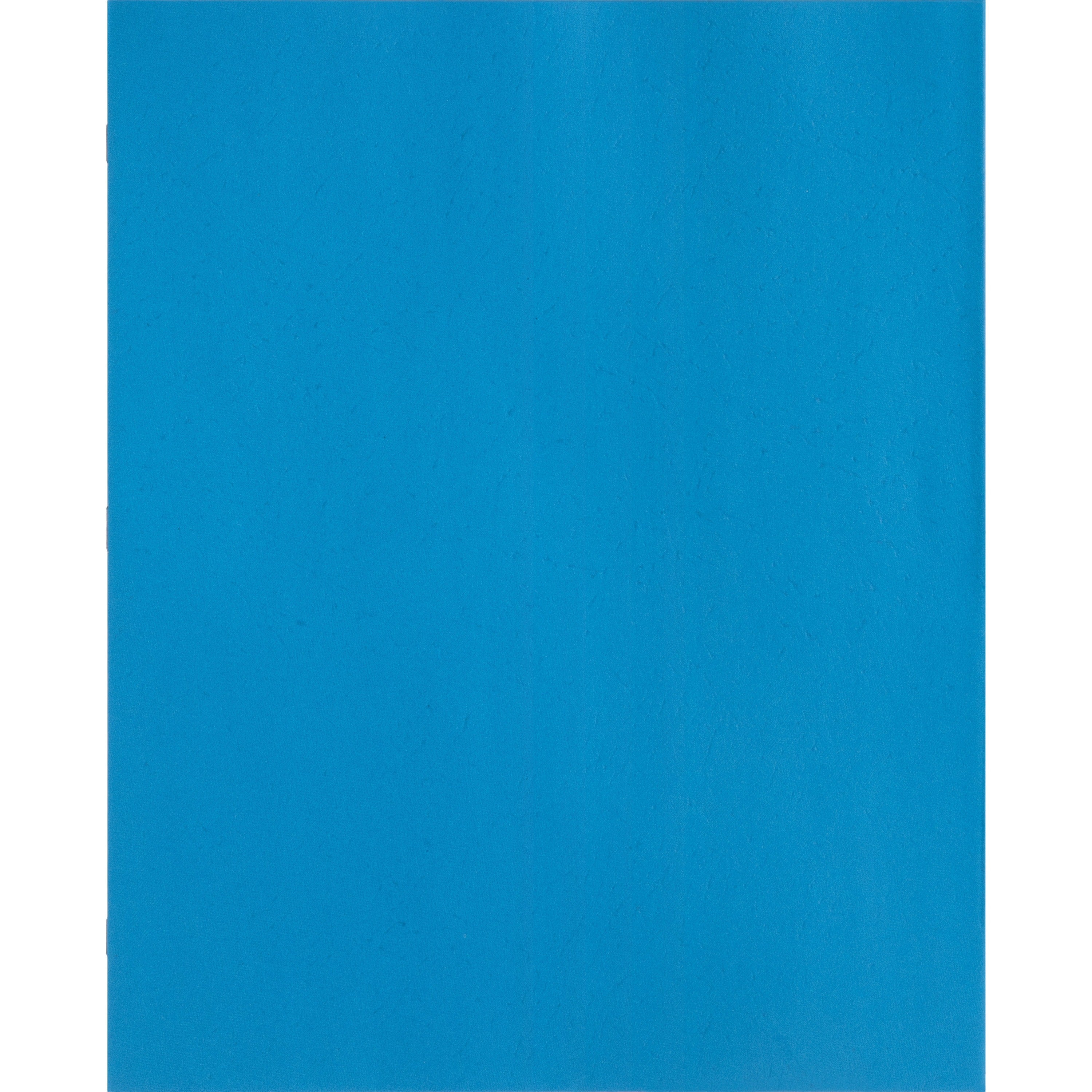 Business Source Letter Recycled Pocket Folder - 8 1/2" x 11" - 100 Sheet Capacity - 3 x Prong Fastener(s) - 1/2" Fastener Capacity - 2 Inside Front & Back Pocket(s) - Leatherette - Light Blue - 35% Recycled - 25 / Box -
