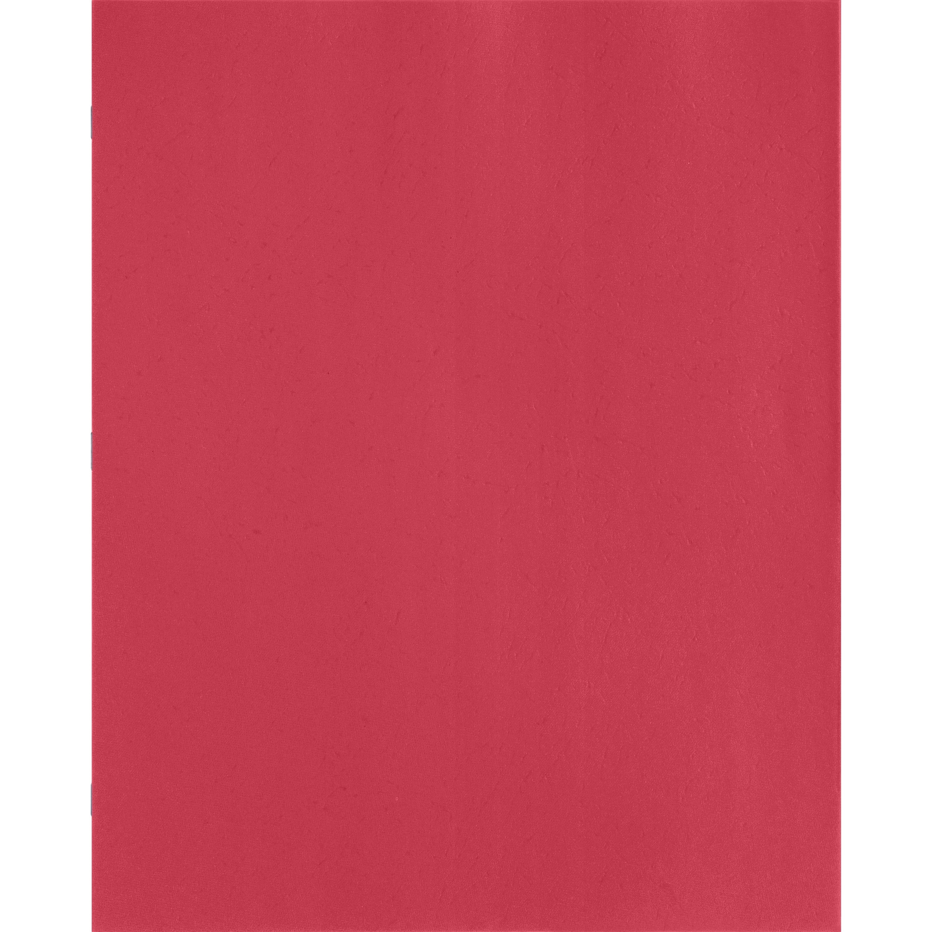 Business Source Letter Recycled Pocket Folder - 8 1/2" x 11" - 100 Sheet Capacity - 3 x Prong Fastener(s) - 1/2" Fastener Capacity - 2 Inside Front & Back Pocket(s) - Leatherette - Red - 35% Recycled - 25 / Box -
