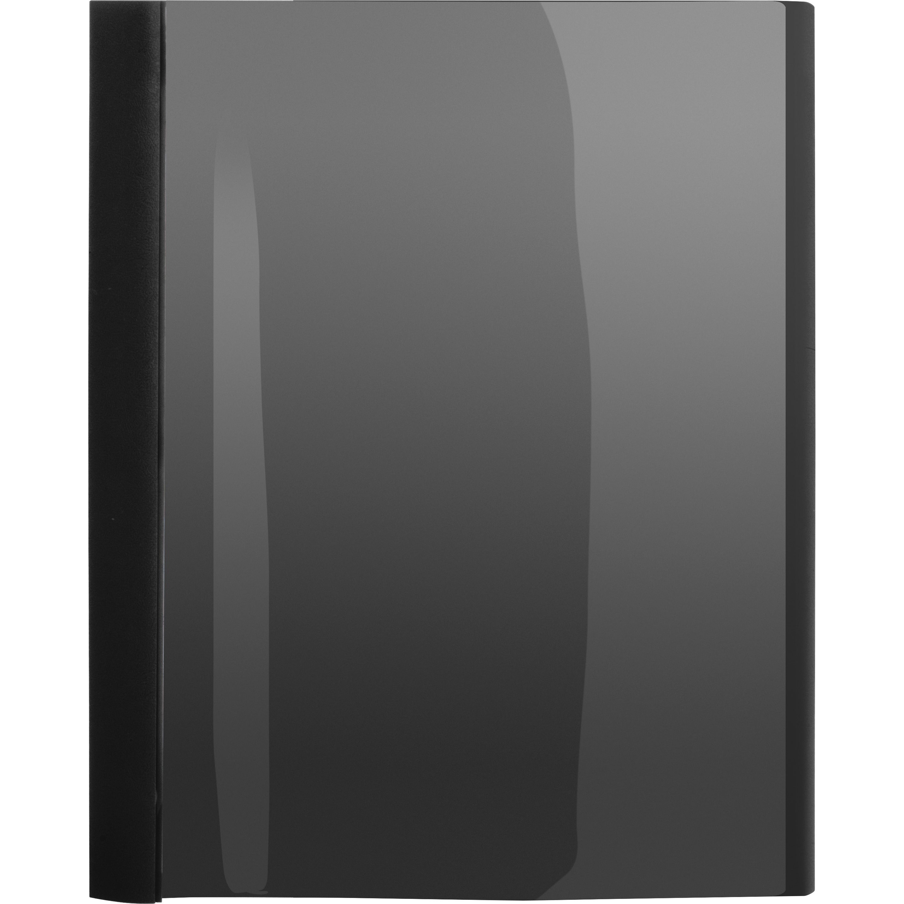 Business Source Letter Report Cover - 1/2" Folder Capacity - 8 1/2" x 11" - 100 Sheet Capacity - 3 x Prong Fastener(s) - Black - 25 / Box -