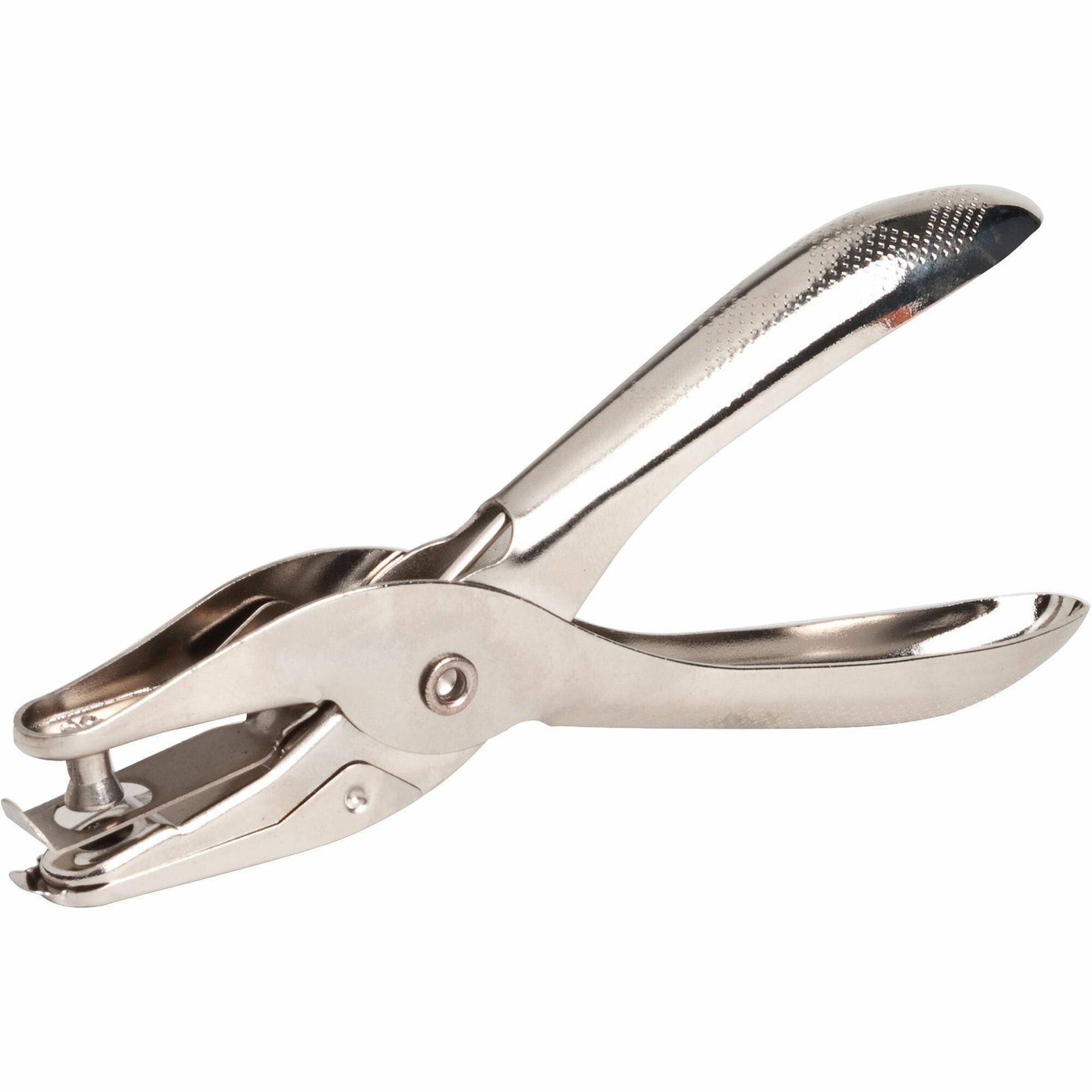 Business Source 1/4" Round Ticket Punch - 1 Punch Head(s) - 1/4" Punch Size - Round Shape - Silver -