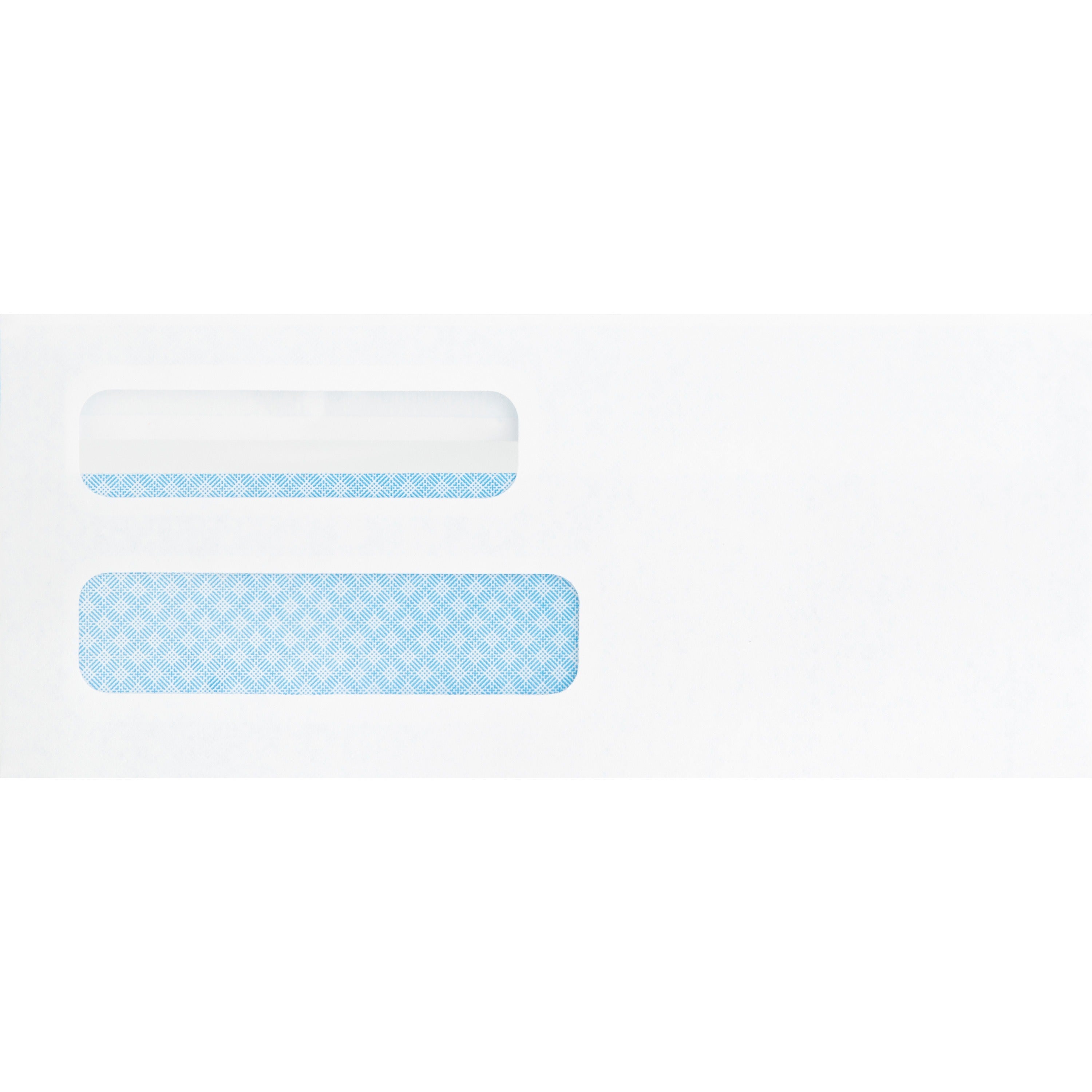 Business Source Double Window No. 8-5/8 Check Envelopes - Double Window - #8 5/8 - 8 5/8" Width x 3 5/8" Length - 24 lb - Self-sealing - 500 / Box - White -