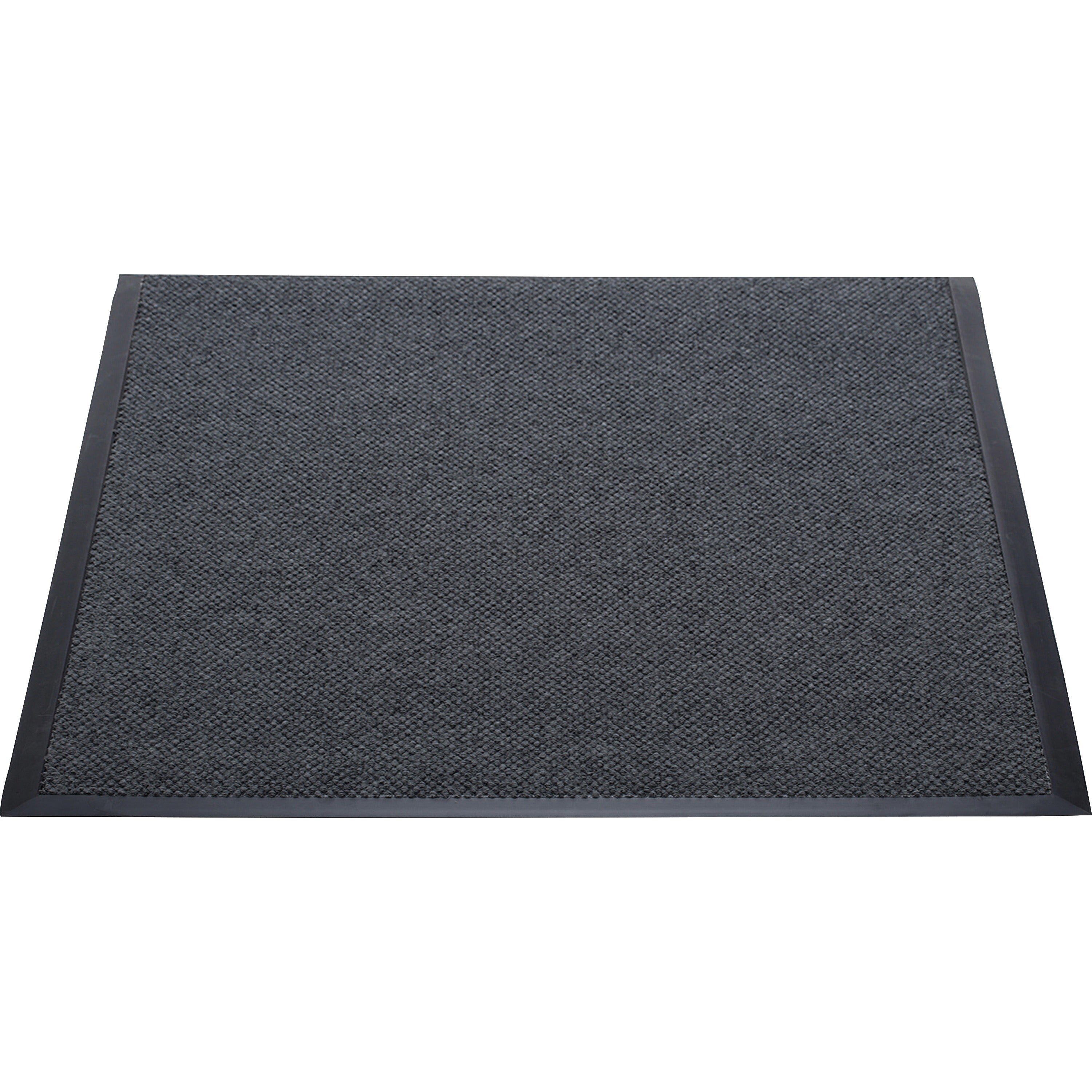 Genuine Joe Ultraguard Berber Heavy Traffic Mat - Hard Floor, Indoor, Outdoor - 72" Length x 48" Width - Rubber - Charcoal Black - 1Each -