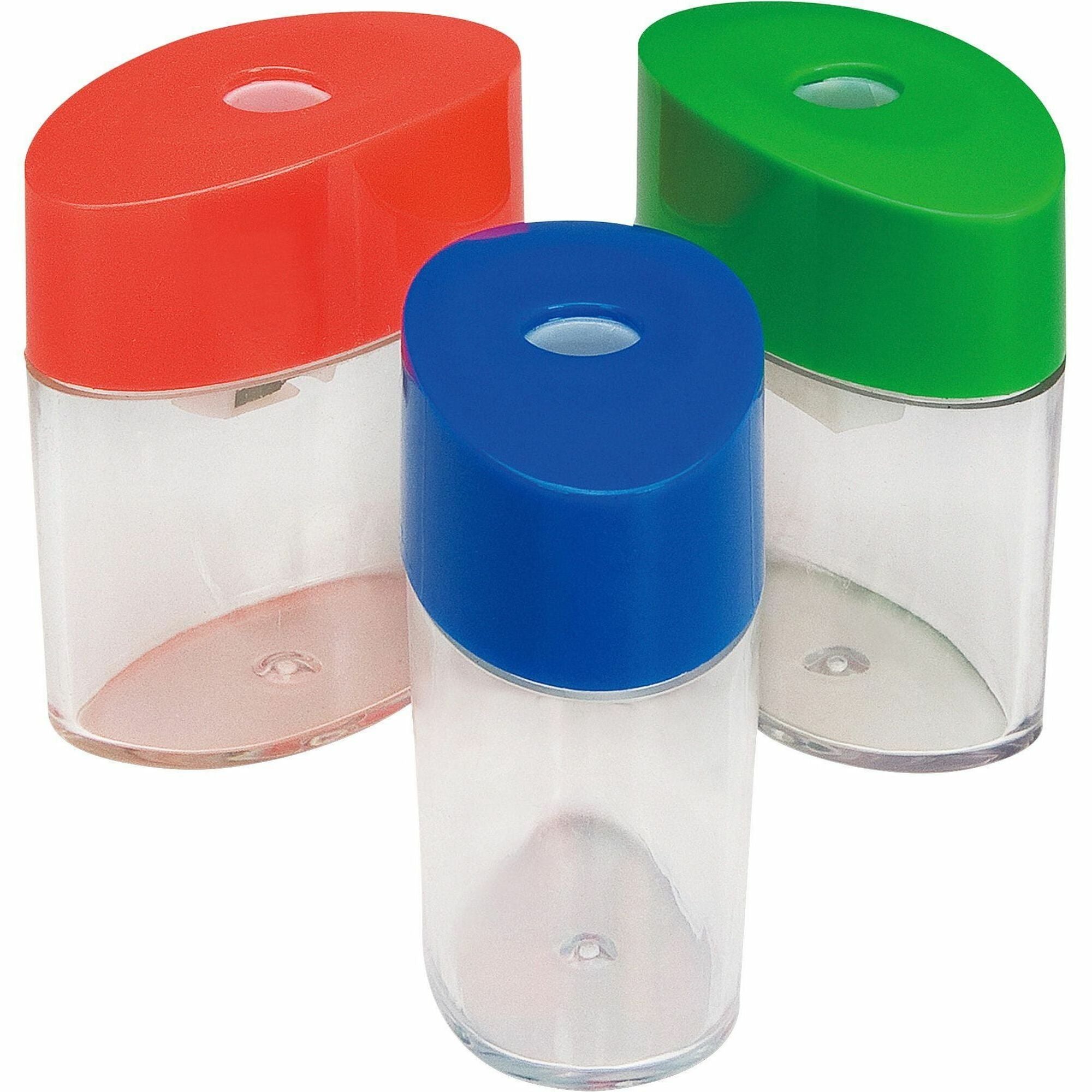 Integra Assorted Color Oval Plastic Sharpeners - Handheld - 1 Hole(s) - Plastic - Assorted - 1 Each -