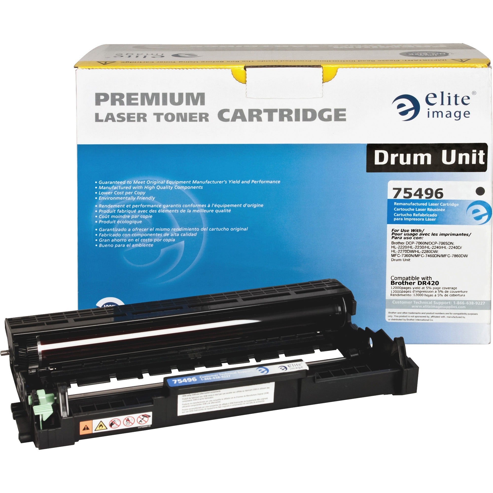 Elite Image Remanufactured Drum Cartridge Alternative For Brother DR420 - Laser Print Technology - 12000 - 1 Each -