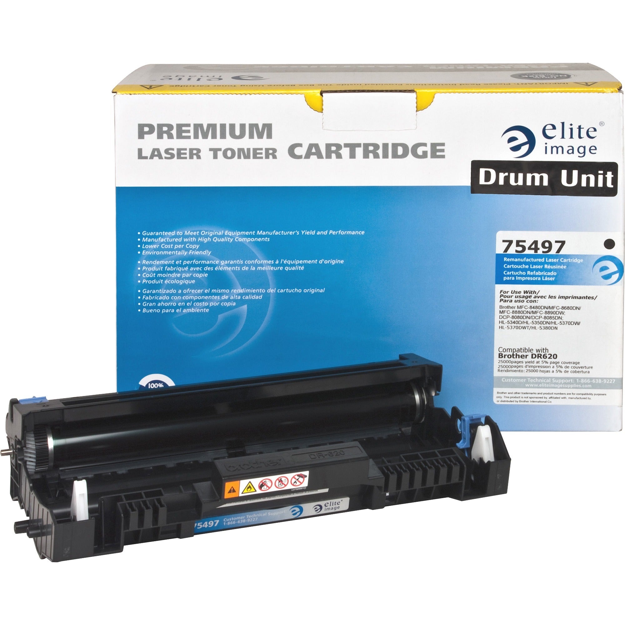 Elite Image Remanufactured Drum Cartridge Alternative For Brother DR620 - Laser Print Technology - 25000 - 1 Each -