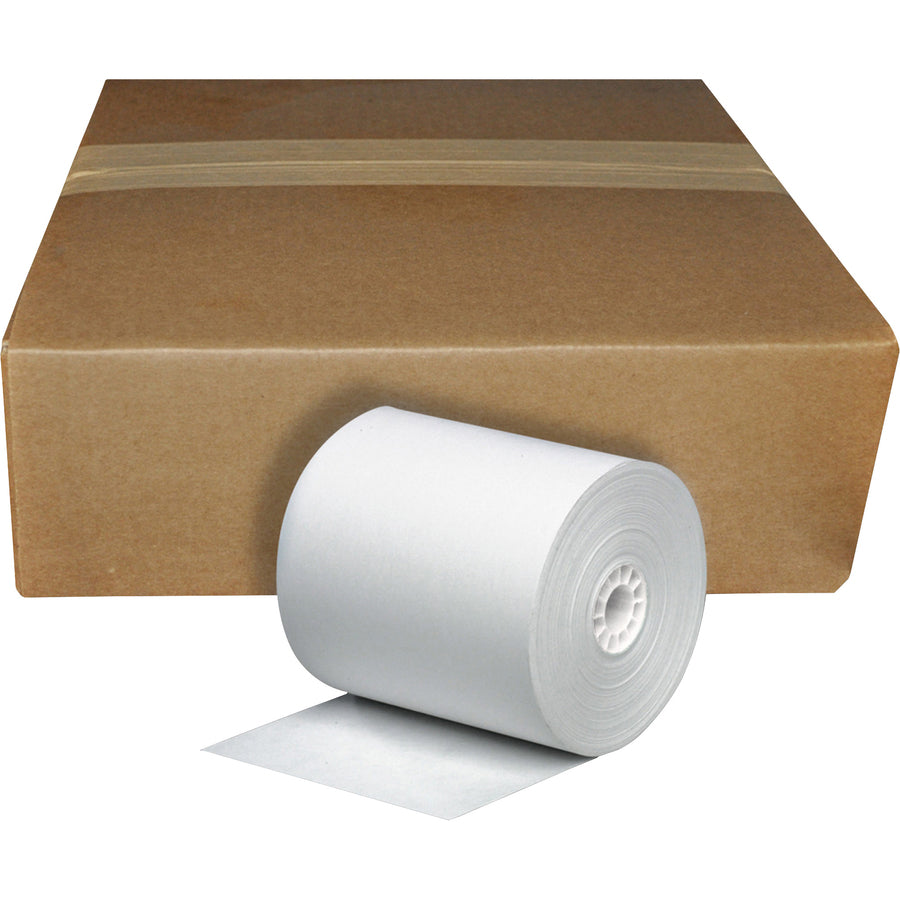 Business Source 1-Ply Pack Adding Machine Rolls - 3" x 165 ft - 12 / Pack - Sustainable Forestry Initiative (SFI) - Lint-free - White -