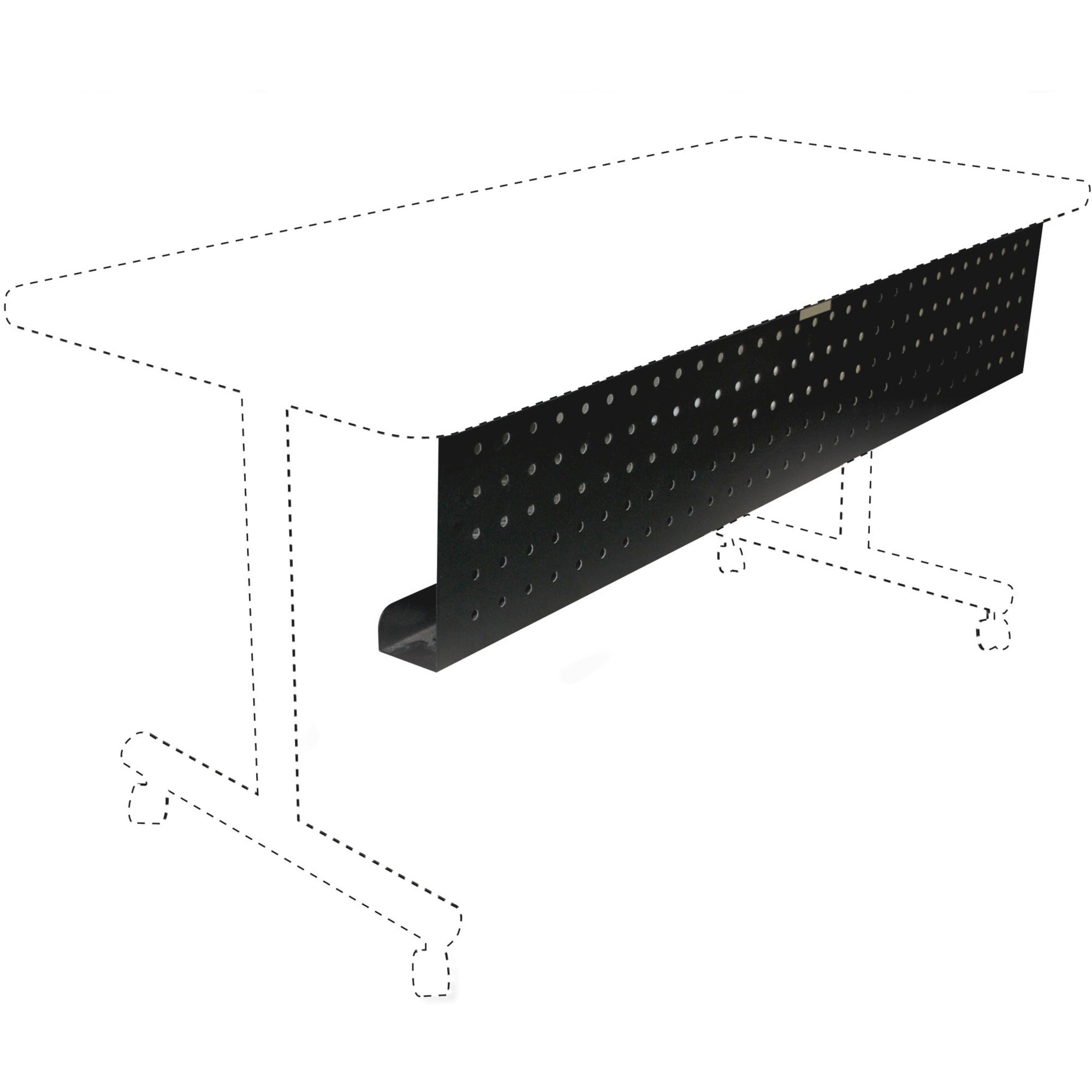 Lorell 60" Training Table Modesty Panel - 54" Width x 3" Depth x 10" Height - Steel - Black -