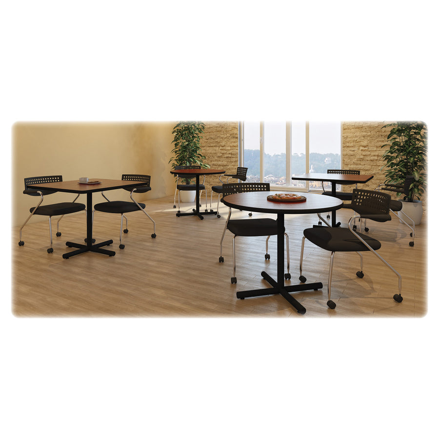 Lorell Hospitality Cafe-Height Table X-Leg Base - Black X-shaped Base - 27.50" Height x 36" Width x 36" Depth - Assembly Required - 1 Each -
