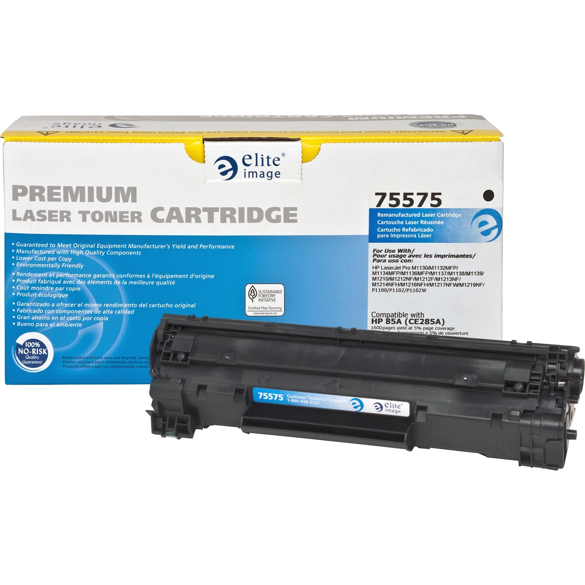Elite Image Remanufactured Laser Toner Cartridge - Alternative for HP 85A (CE285A) - Black - 1 Each - 1600 Pages - 1